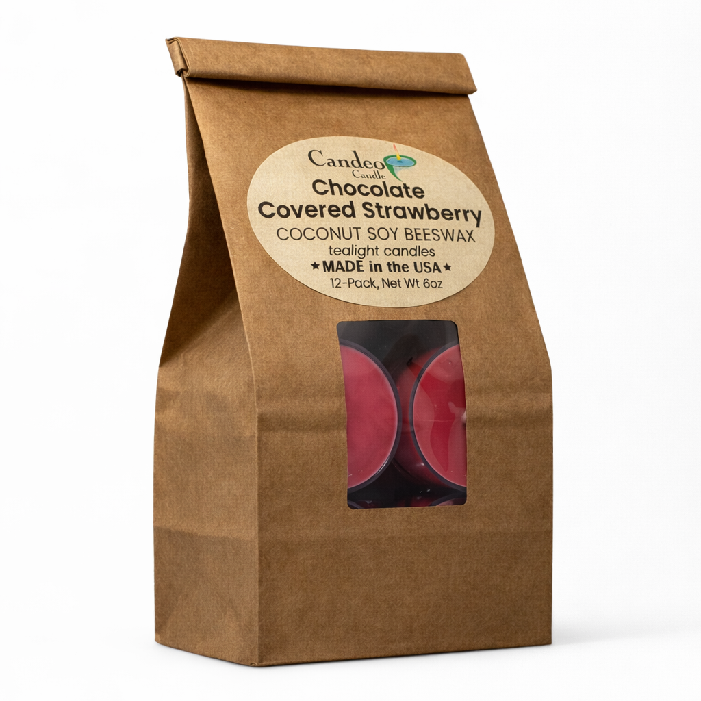 Chocolate Covered Strawberry, Soy Tea Light 12-Pack