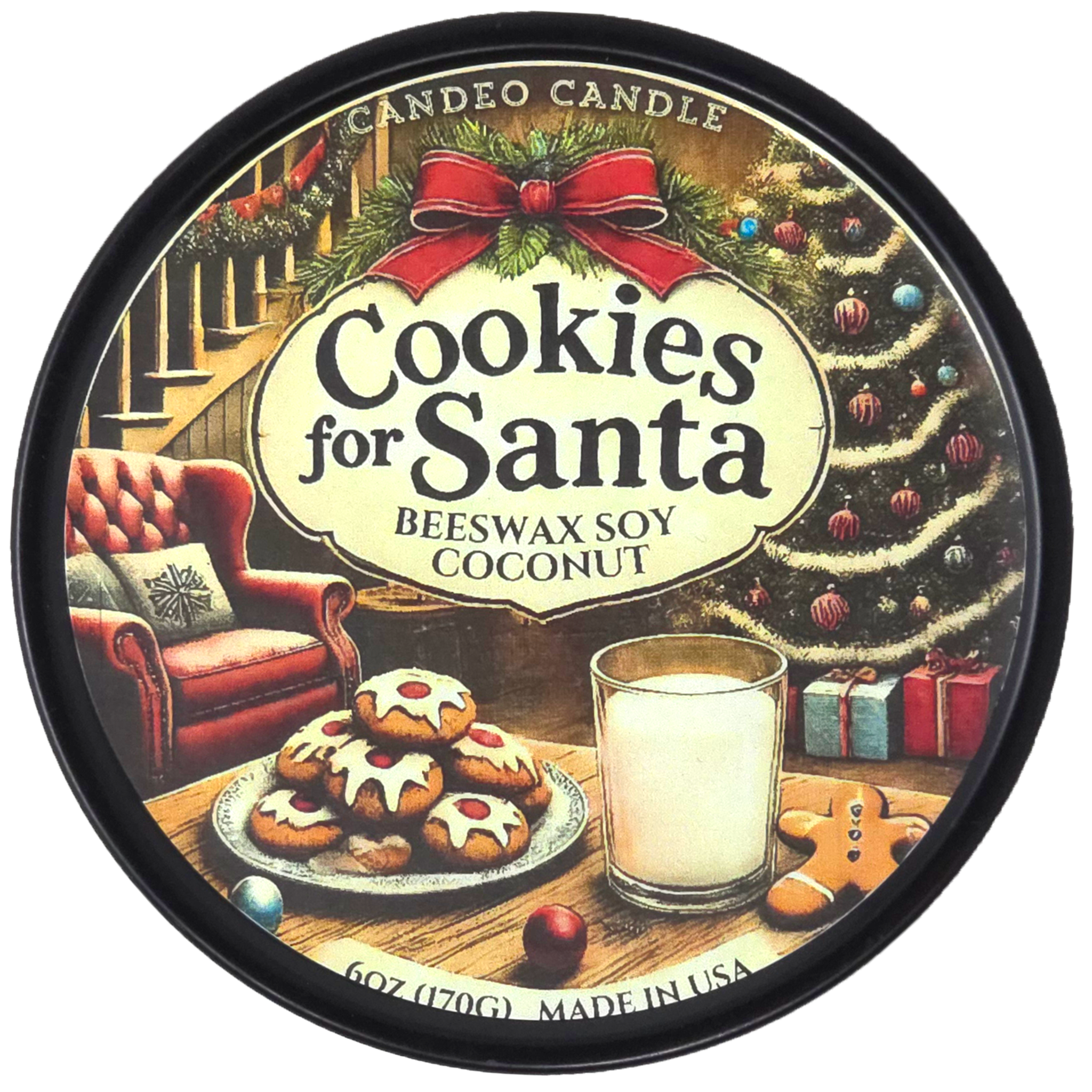 Cookies for Santa, 6oz Soy Candle Tin