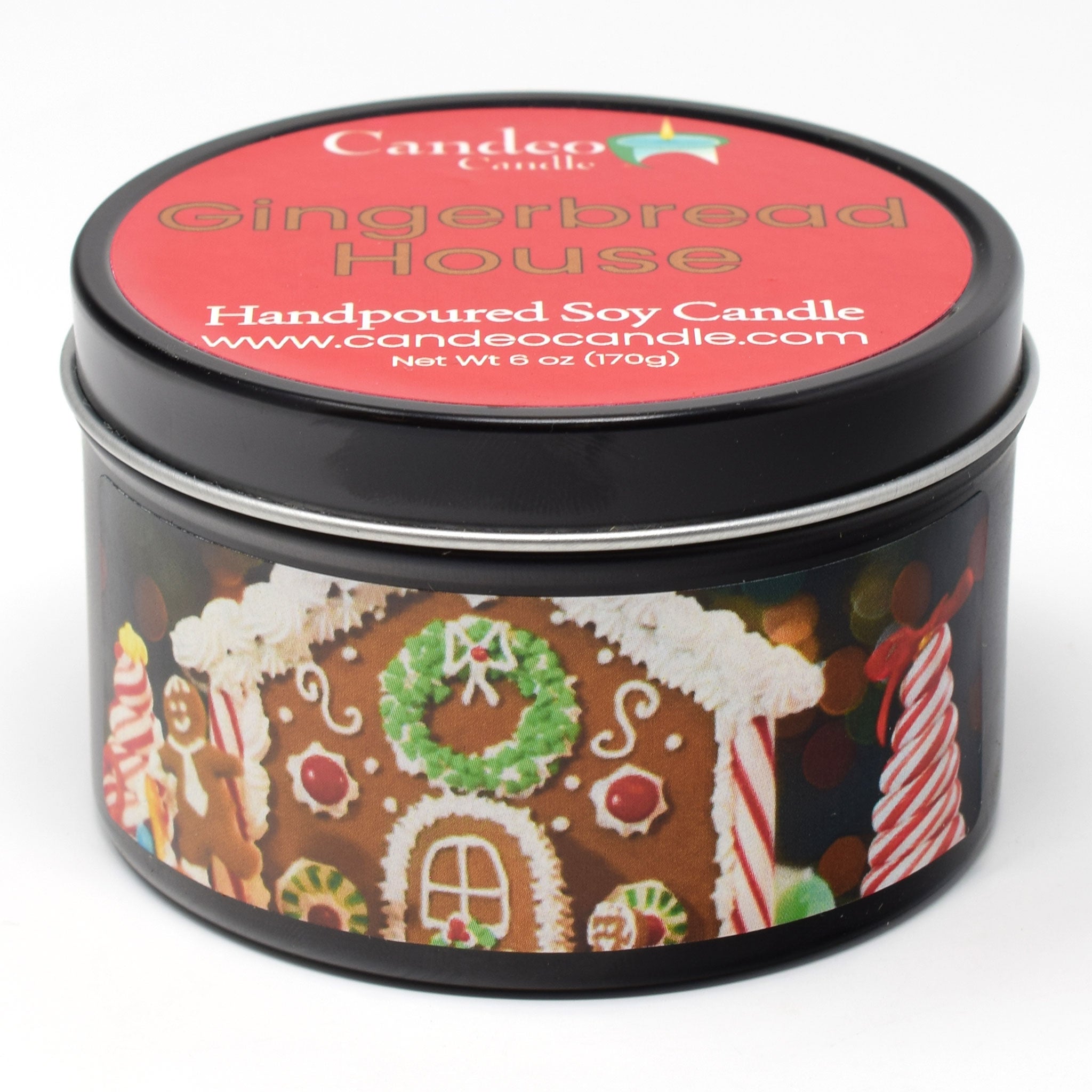 Gingerbread House, 6oz Soy Candle Tin