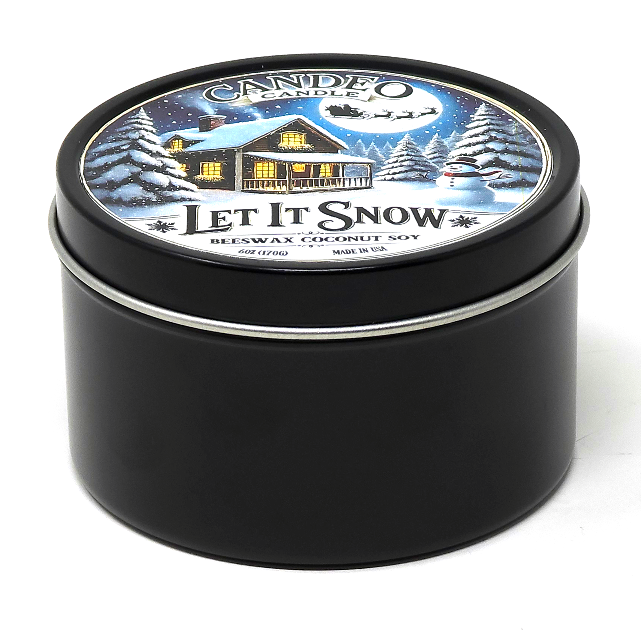 Let It Snow, 6oz Soy Candle Tin