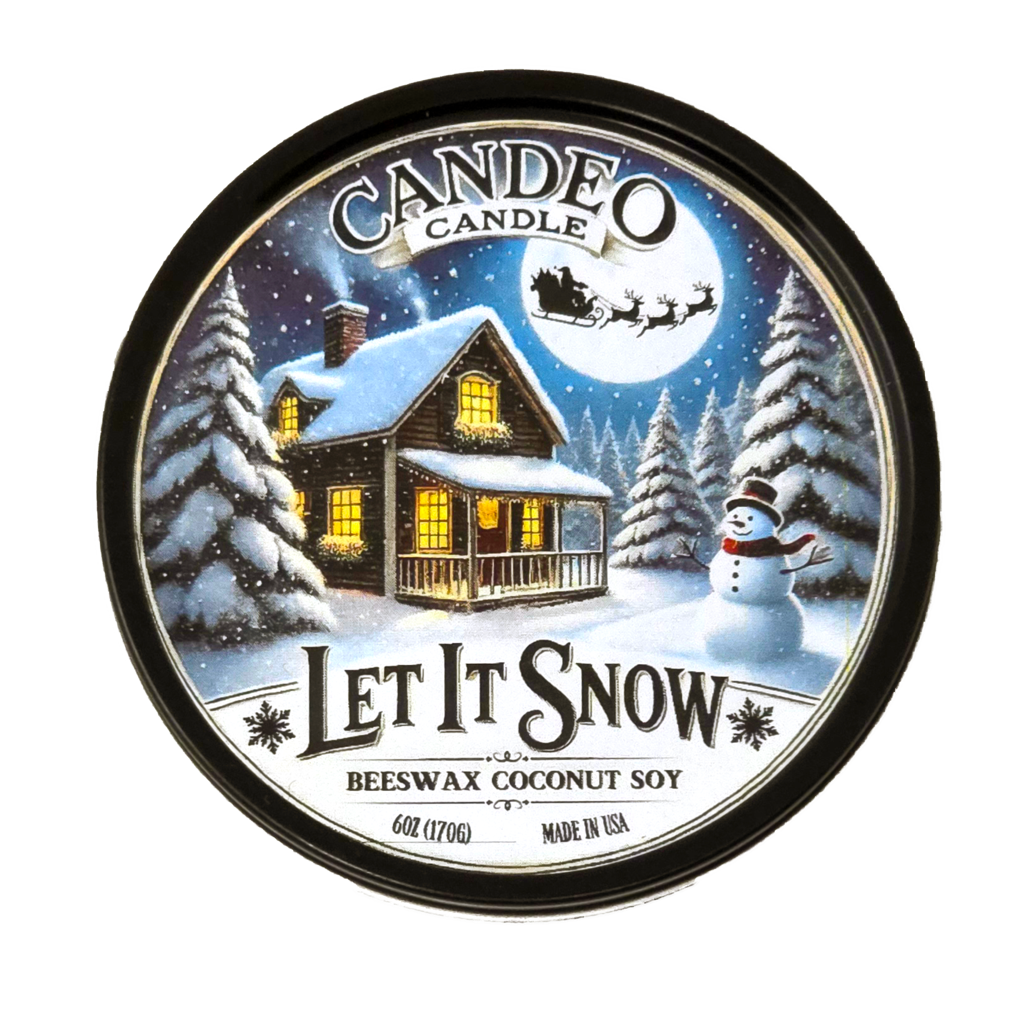 Let It Snow, 6oz Soy Candle Tin