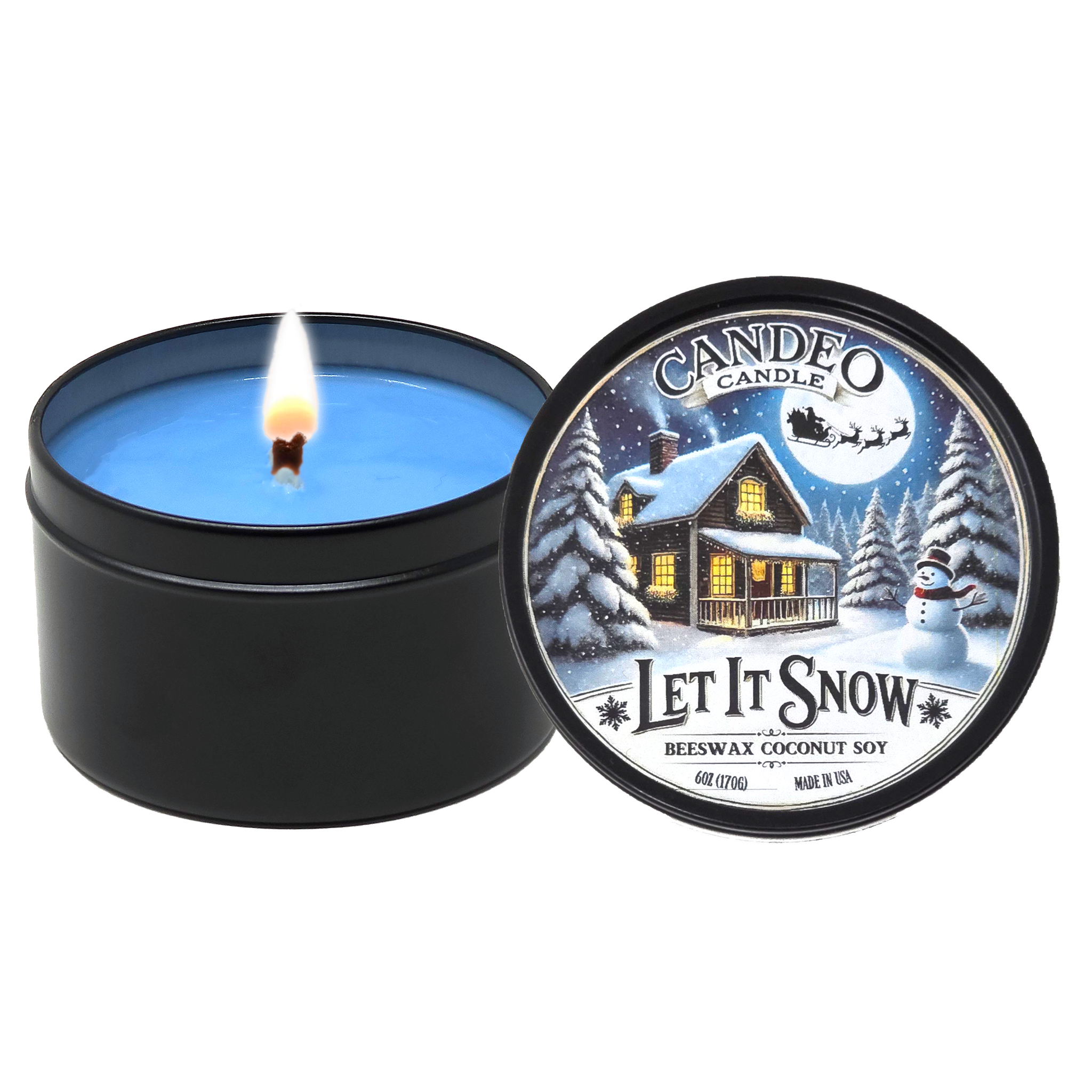 Let It Snow, 6oz Soy Candle Tin