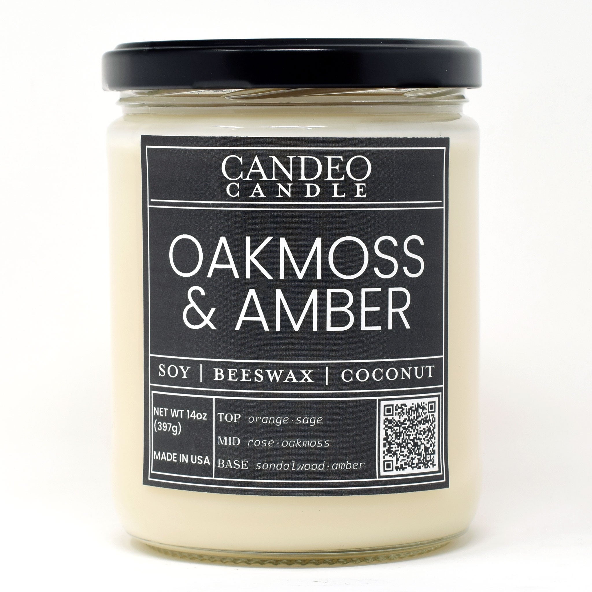 Oakmoss & Amber, 14oz Soy Candle Jar