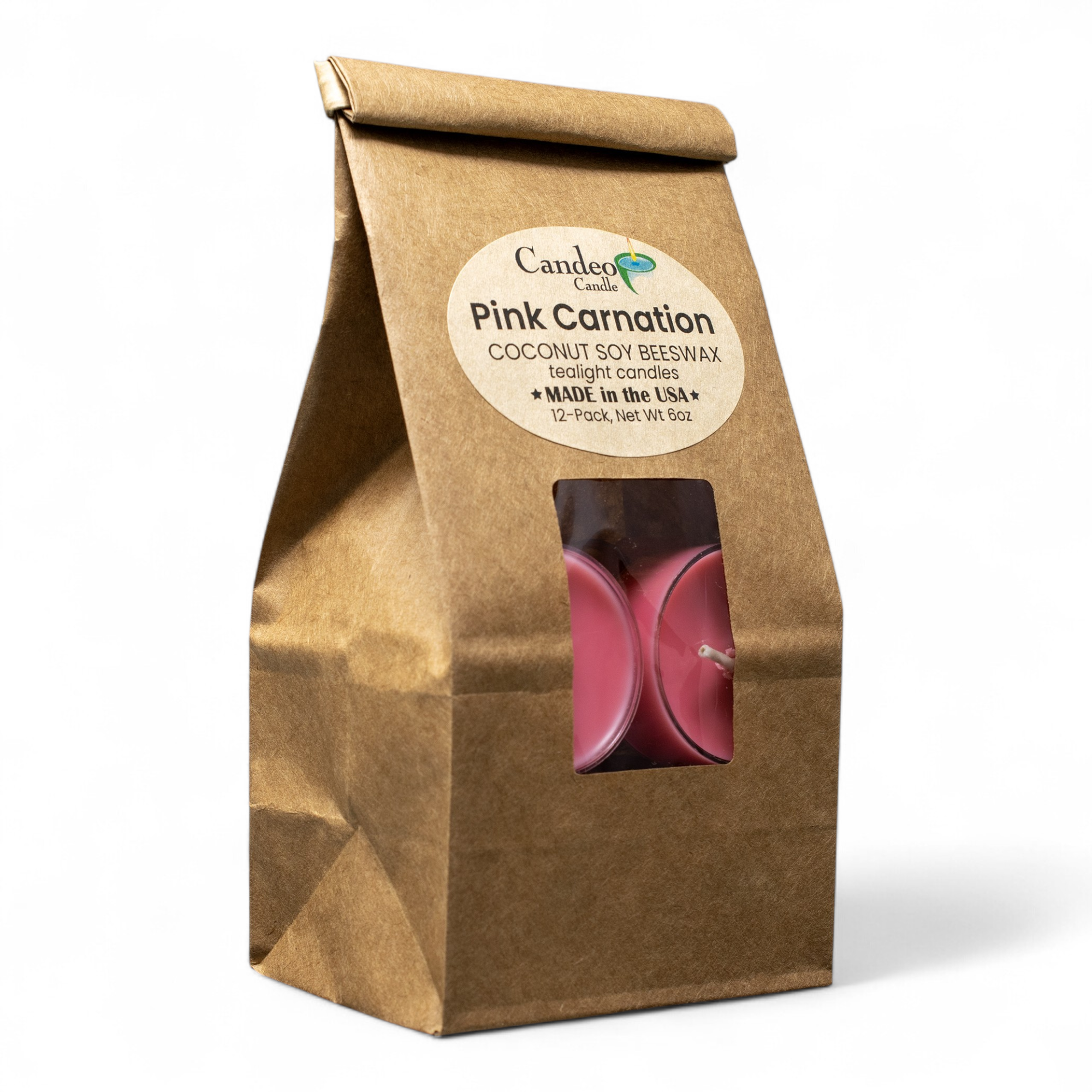 Pink Carnation, Soy Tea Light 12-Pack