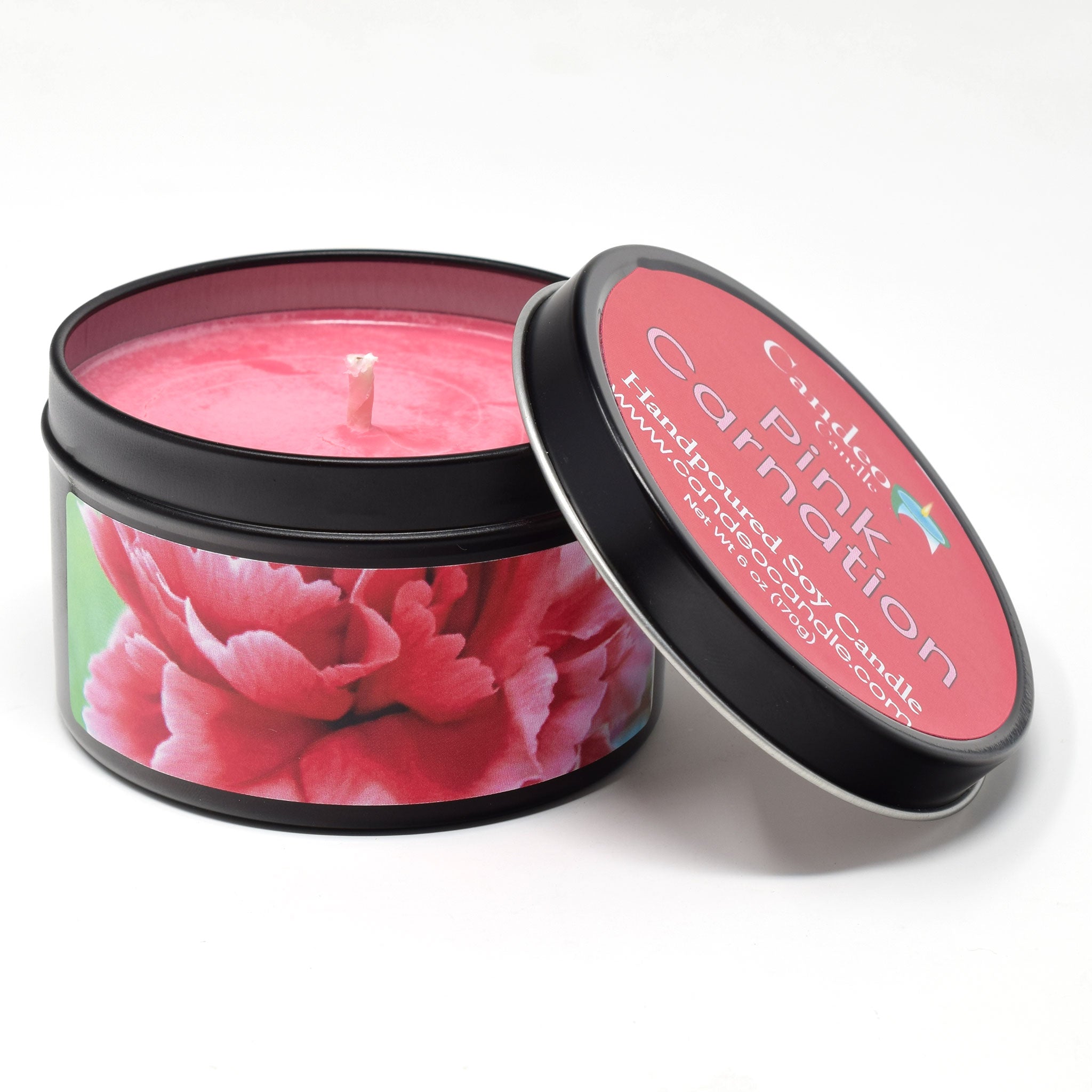 Pink Carnation, 6oz Soy Candle Tin