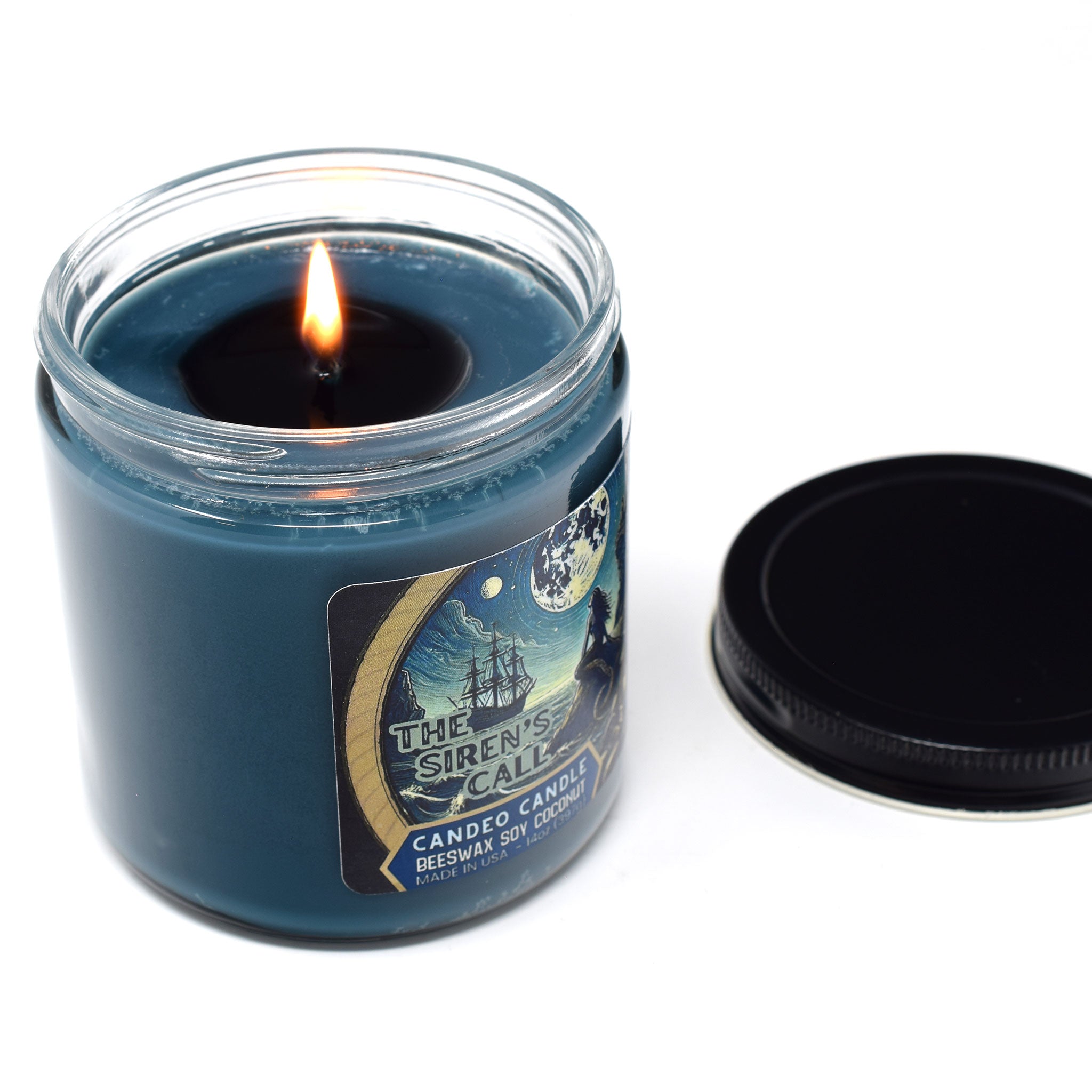 Siren's Call, 14oz Soy Candle Jar, Made with Soy Beeswax and Coconut, Halloween