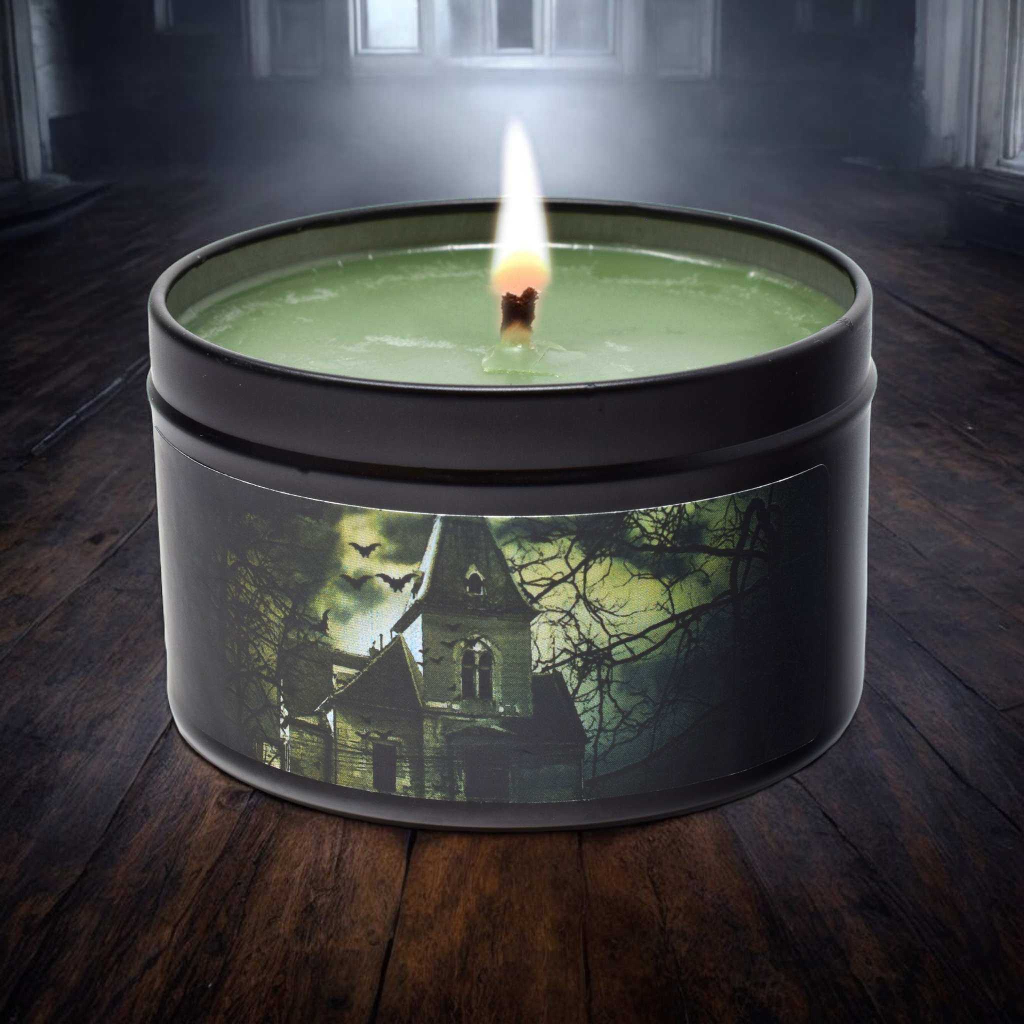 Spooky Mansion, 6oz Soy Candle Tin