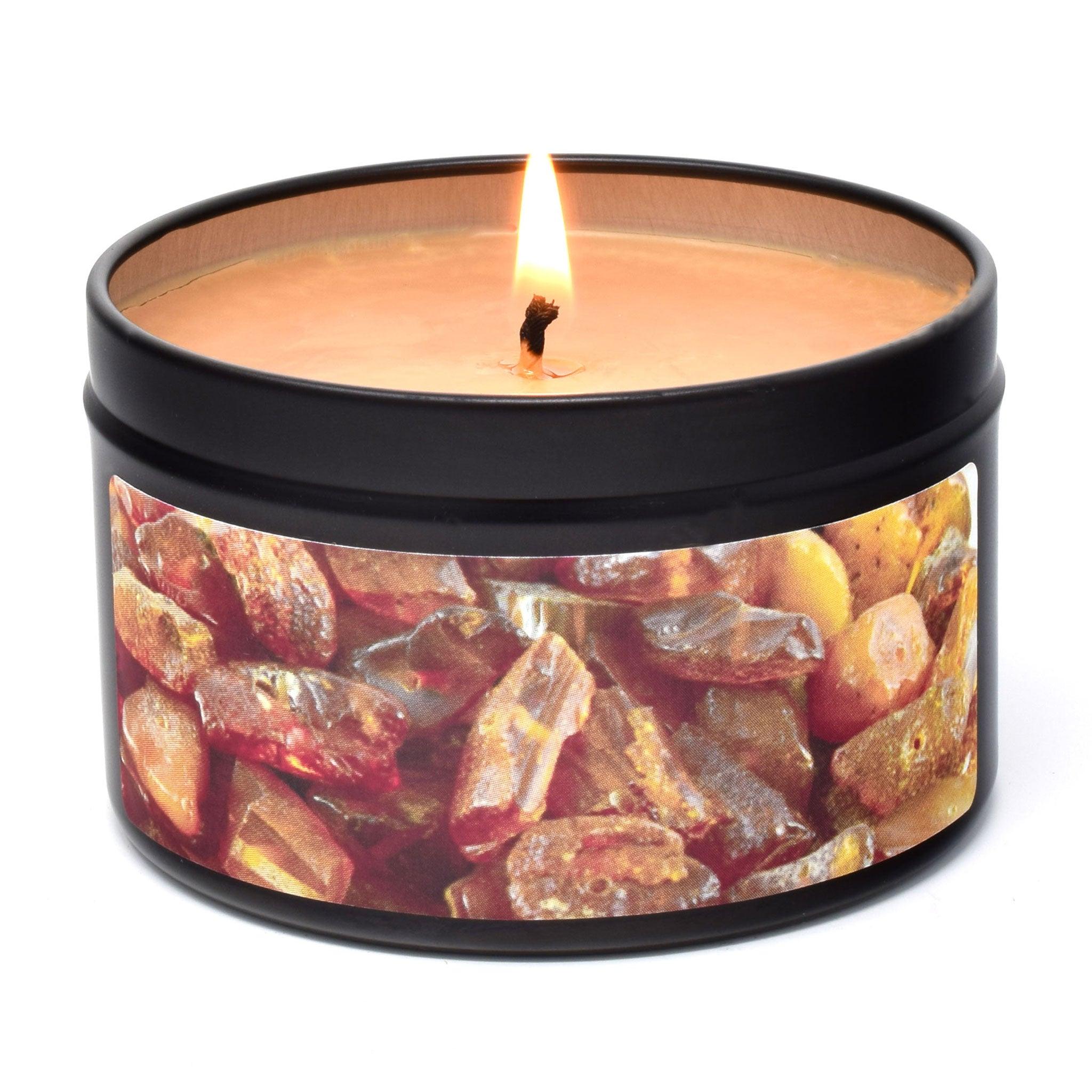 Amber Vanilla, 6oz Soy Candle Tin - Candeo Candle