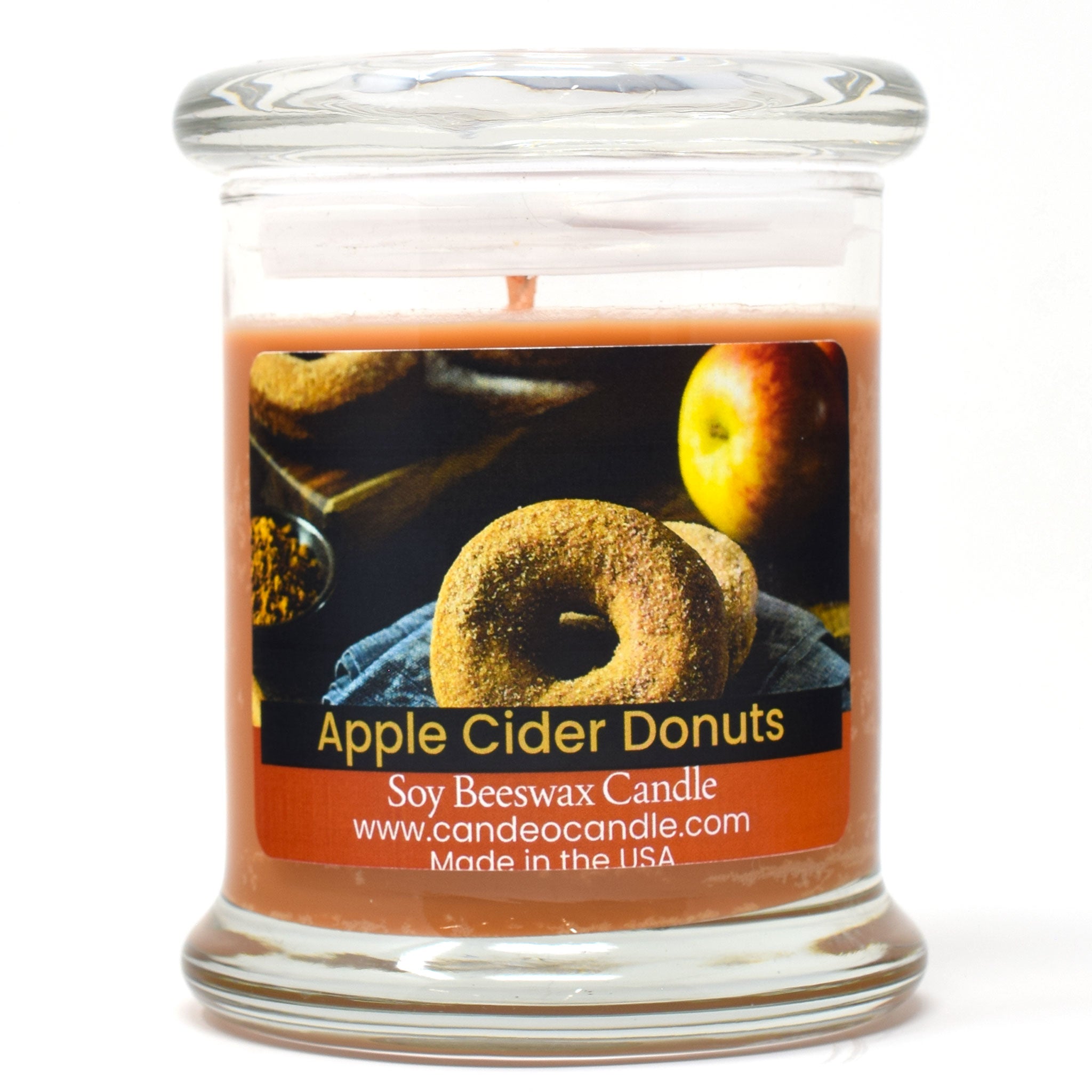 Apple Cider Donuts, 9oz Soy Candle Jar - Candeo Candle