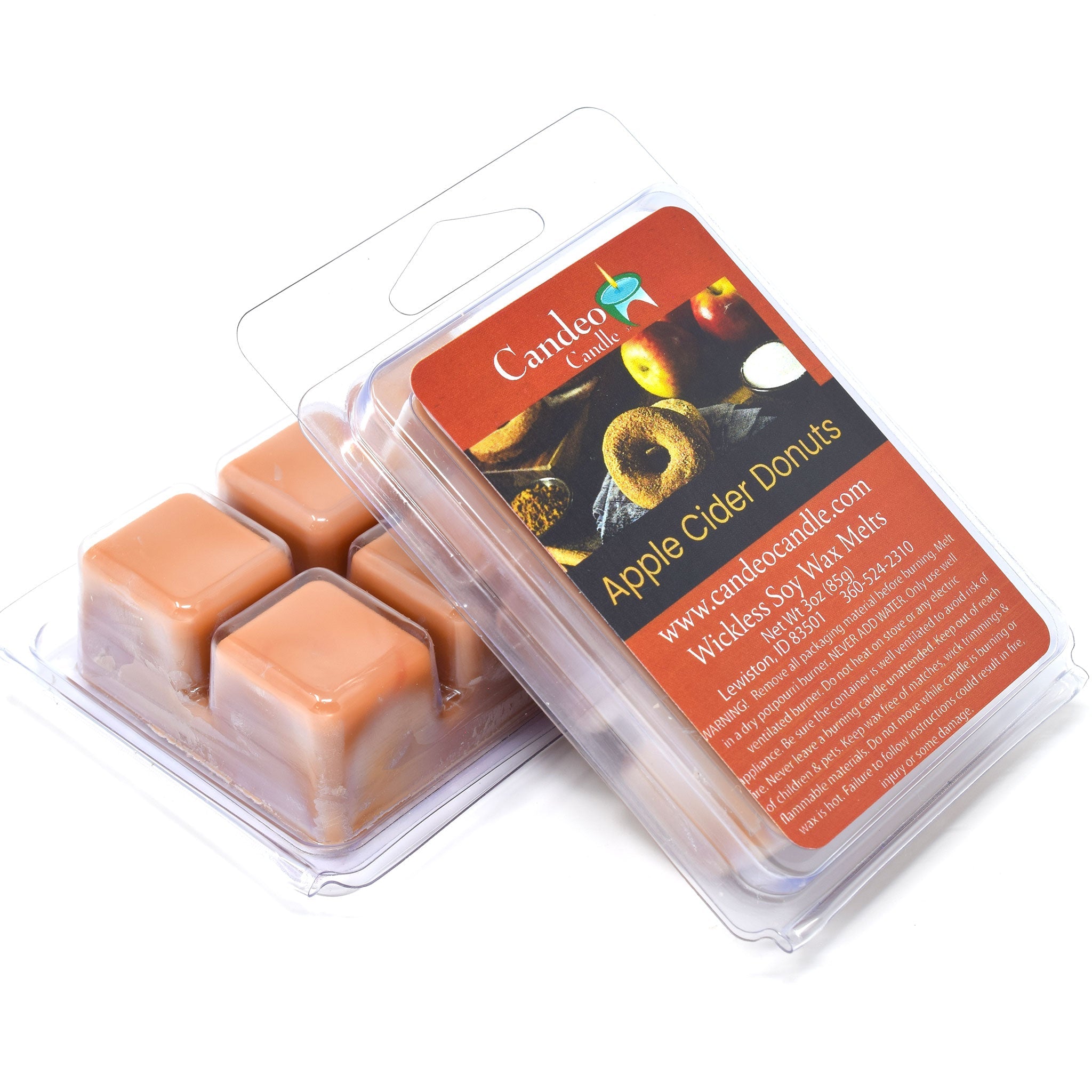 Apple Cider Donuts, Soy Melt Cubes, 2-Pack - Candeo Candle
