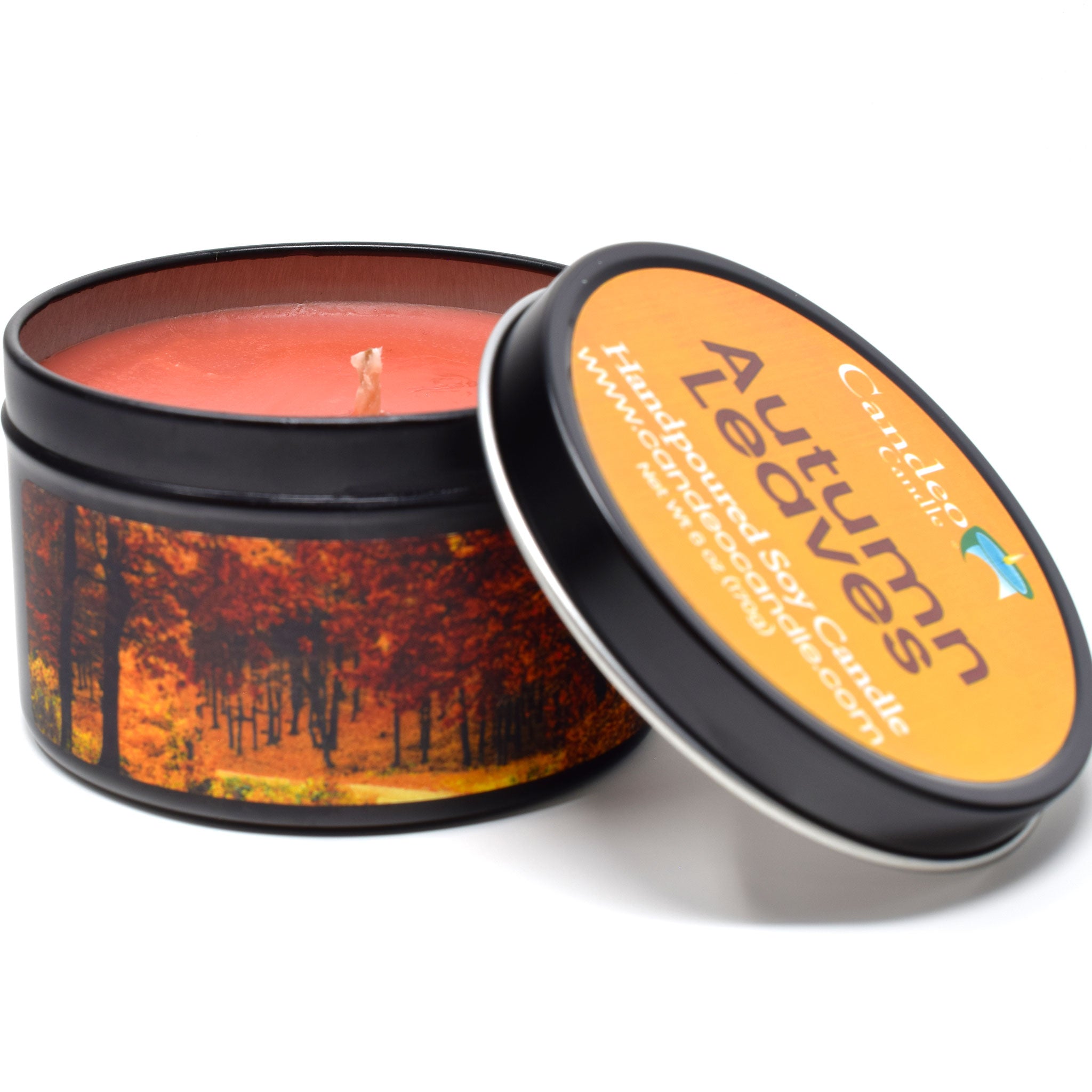 Autumn Leaves, 6oz Soy Candle Tin - Candeo Candle