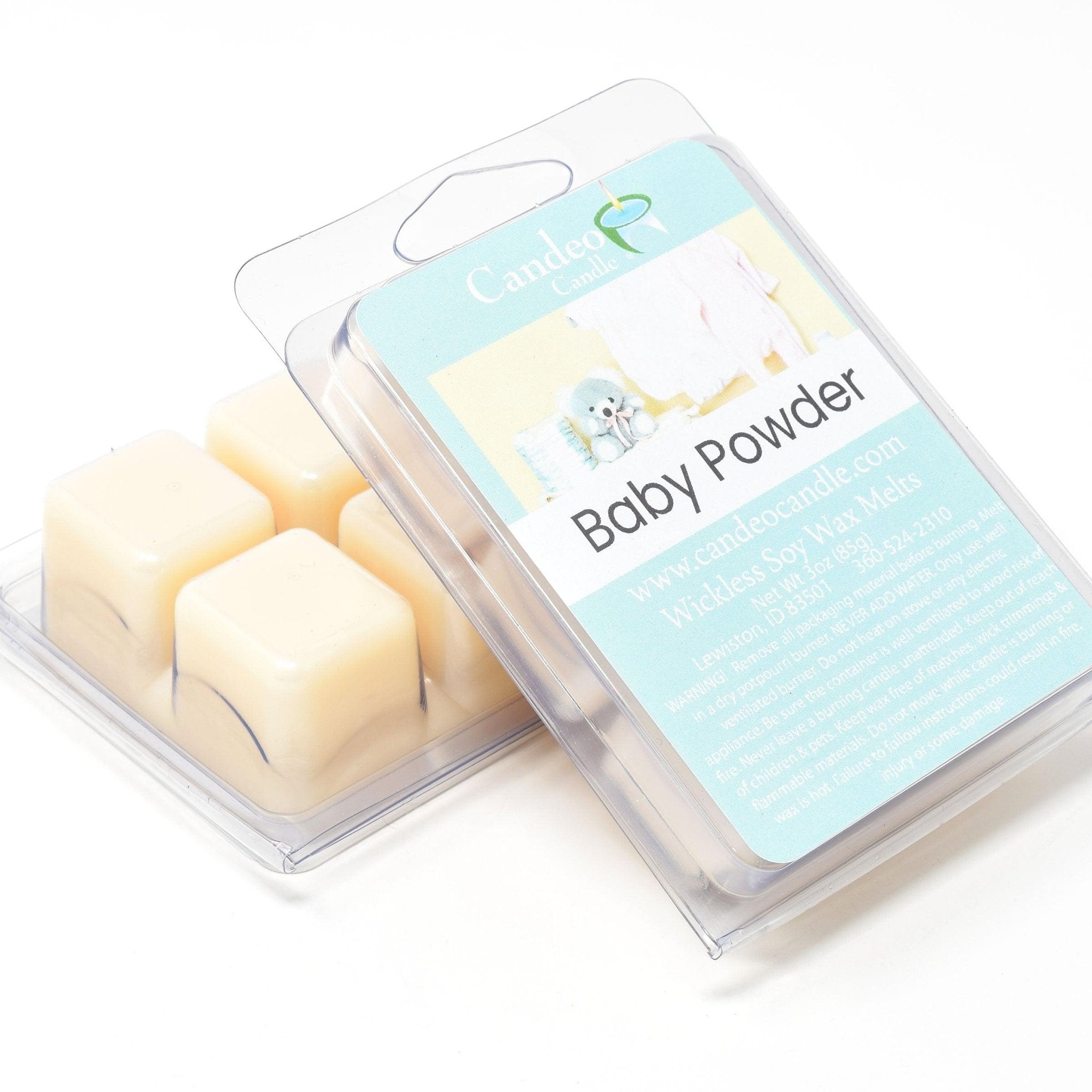 Baby Powder, Soy Melt Cubes, 2-Pack - Candeo Candle