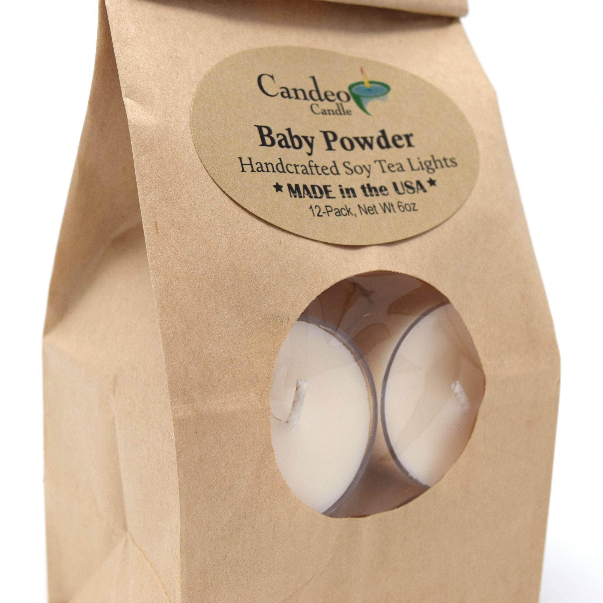 Baby Powder, Soy Tea Light 12-Pack - Candeo Candle