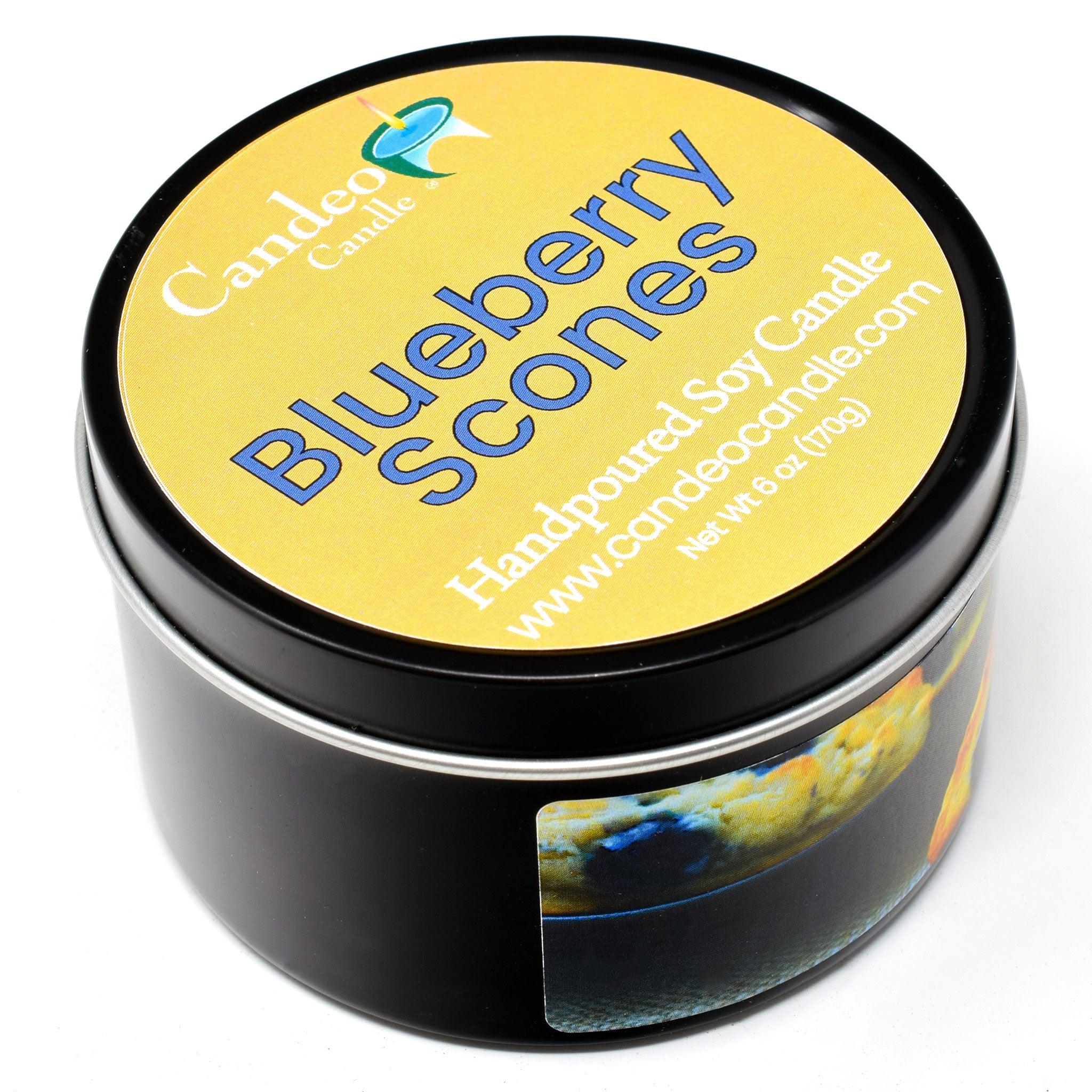 Blueberry Scones, 6oz Soy Candle Tin - Candeo Candle