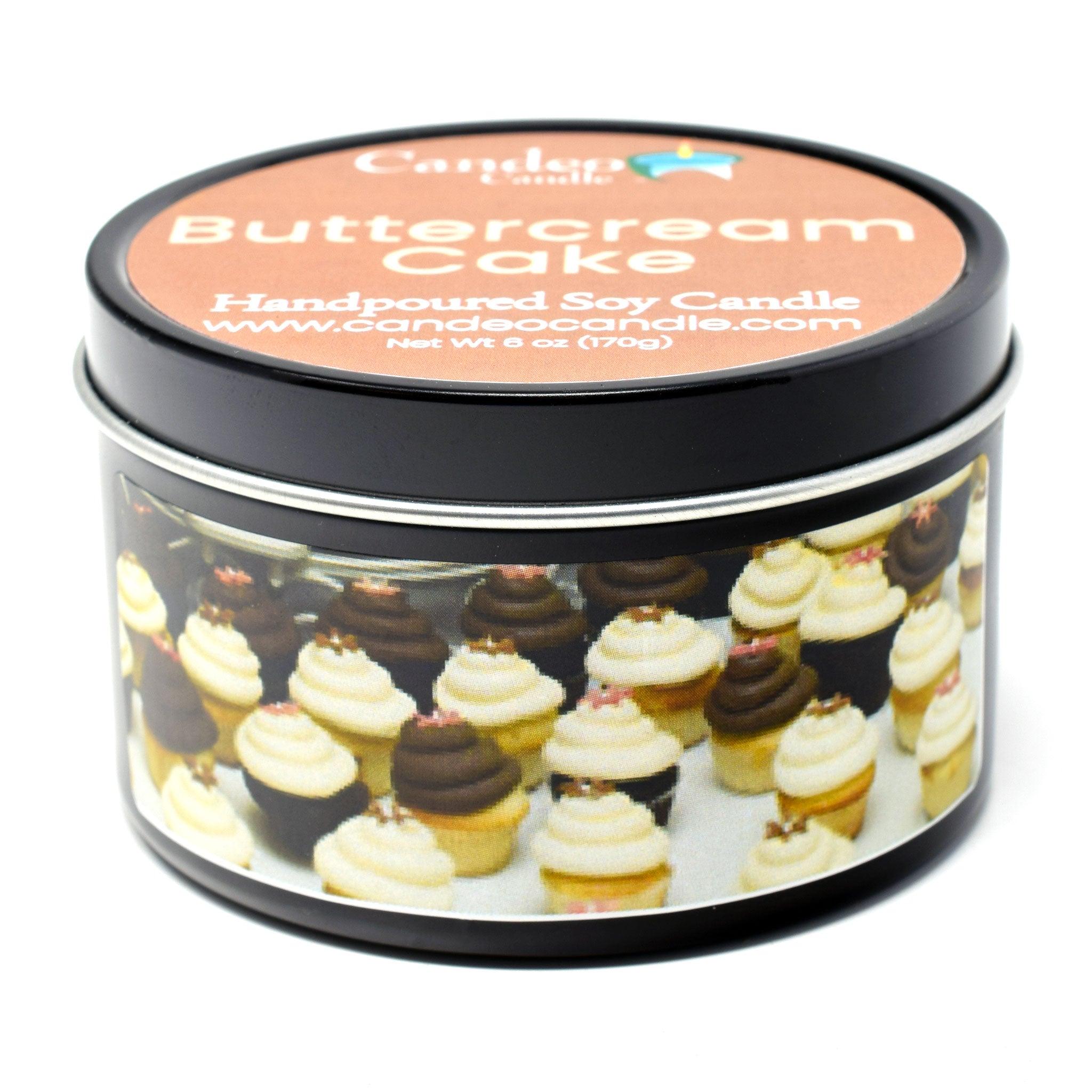 Buttercream Cake, 6oz Soy Candle Tin - Candeo Candle