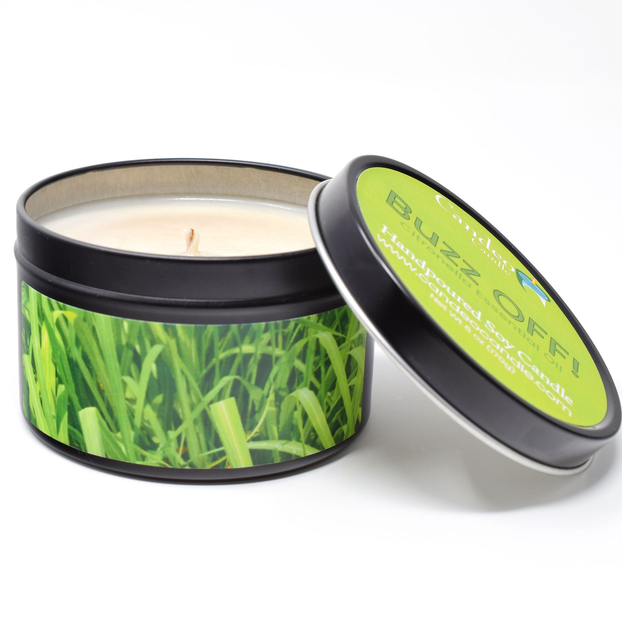 Buzz Off Essential Oil Blend, 6oz Soy Candle Tin - Candeo Candle