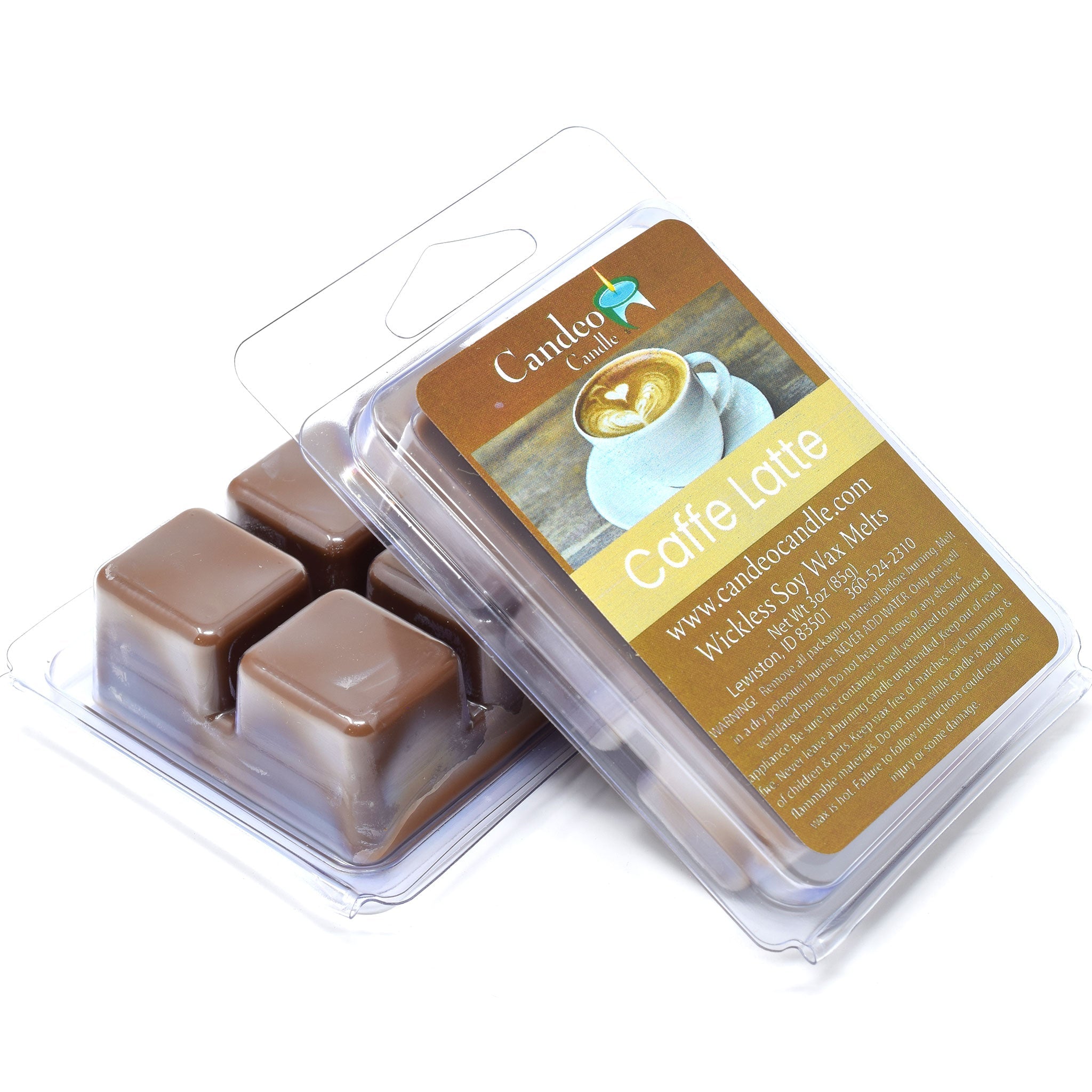 Caffe Latte, Soy Melt Cubes, 2-Pack - Candeo Candle