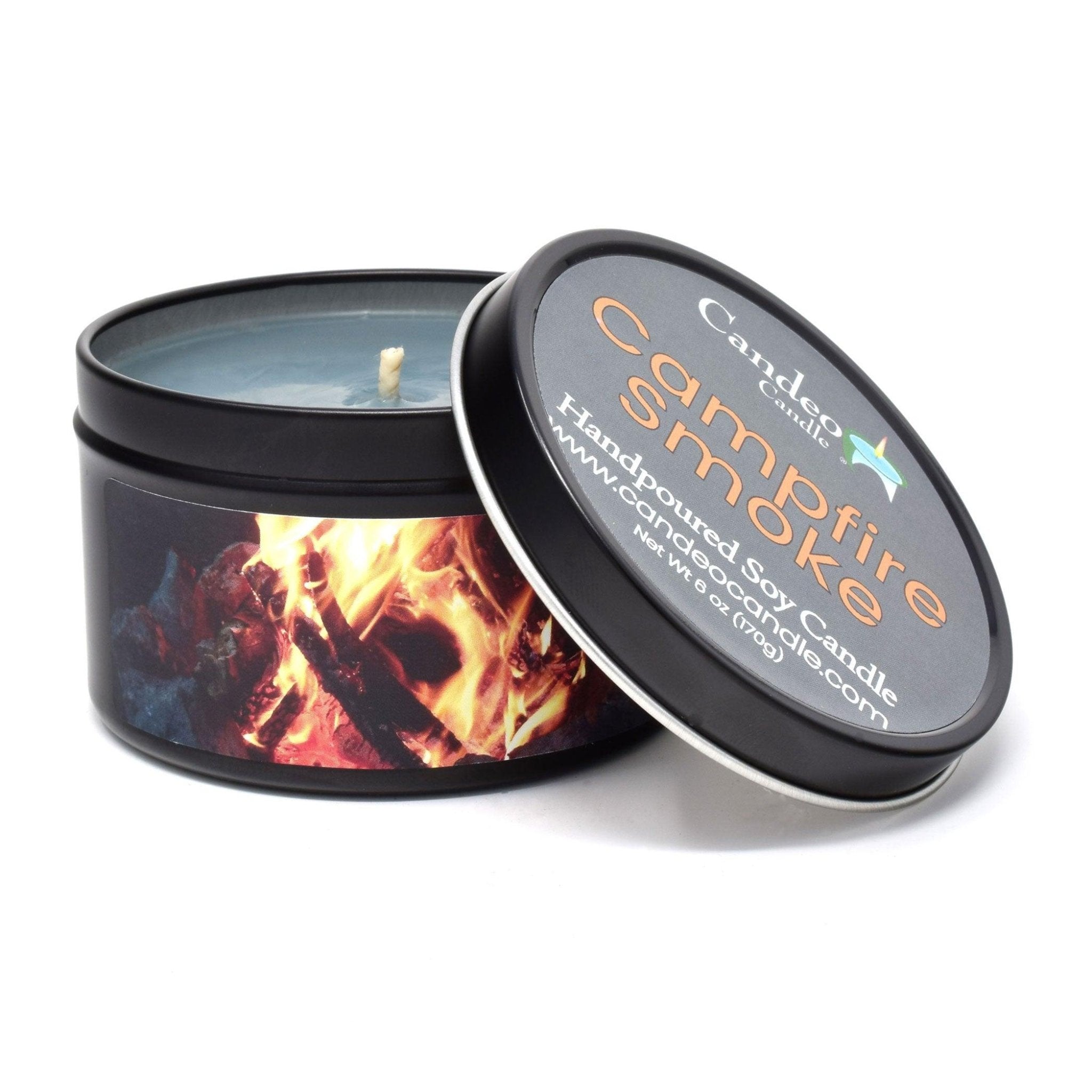 Campfire Smoke, 6oz Soy Candle Tin - Candeo Candle