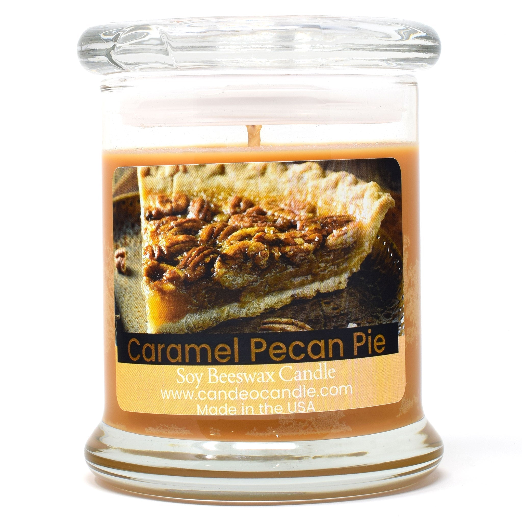 Caramel Pecan Pie, 9oz Soy Candle Jar - Candeo Candle