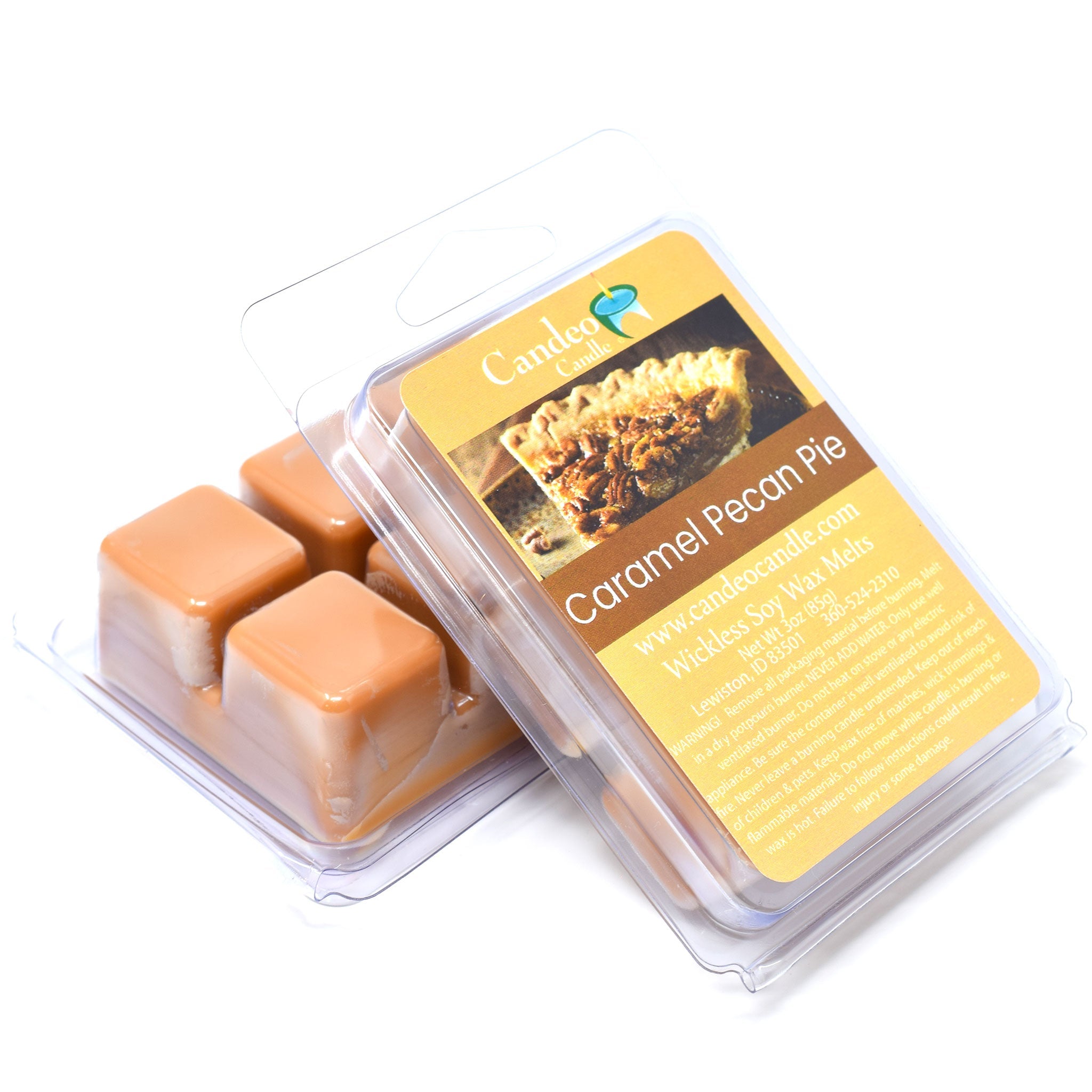 Caramel Pecan Pie, Soy Melt Cubes, 2-Pack - Candeo Candle