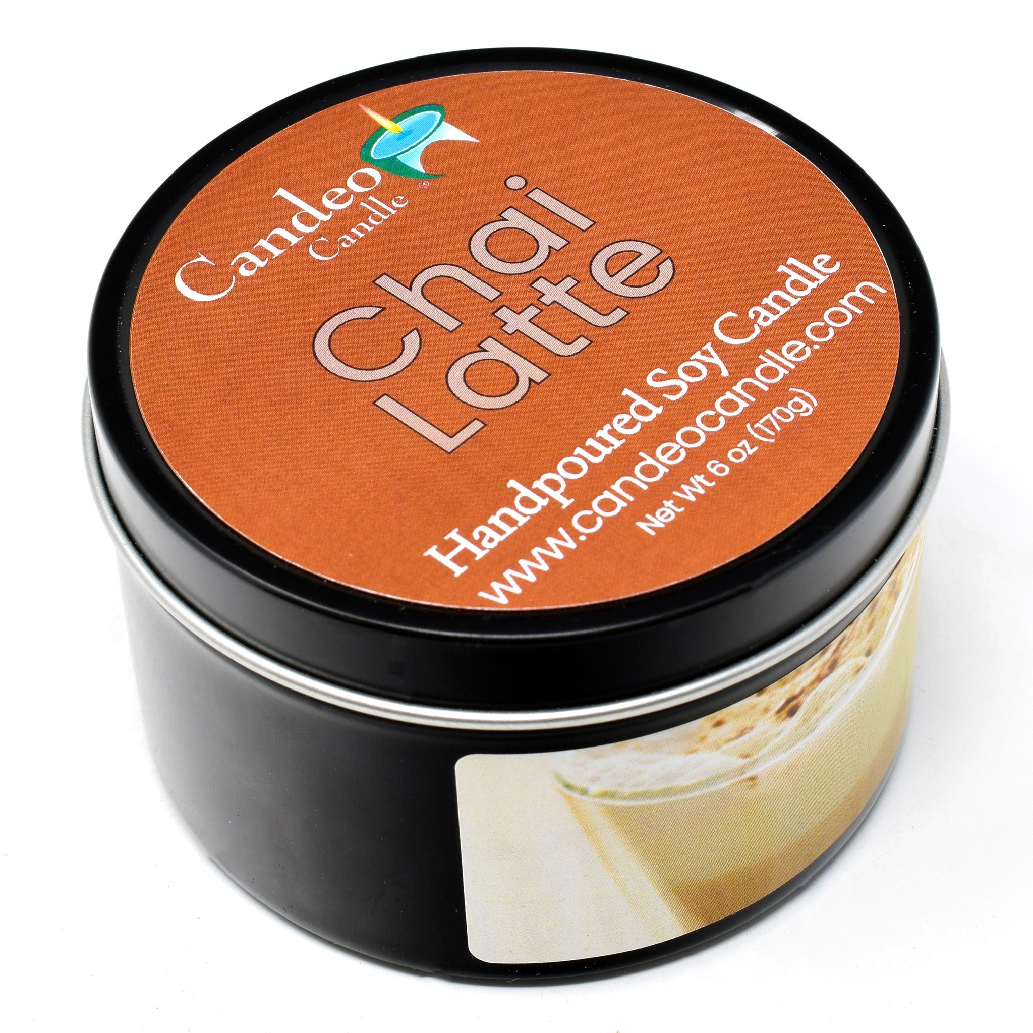 Chai Latte, 6oz Soy Candle Tin - Candeo Candle