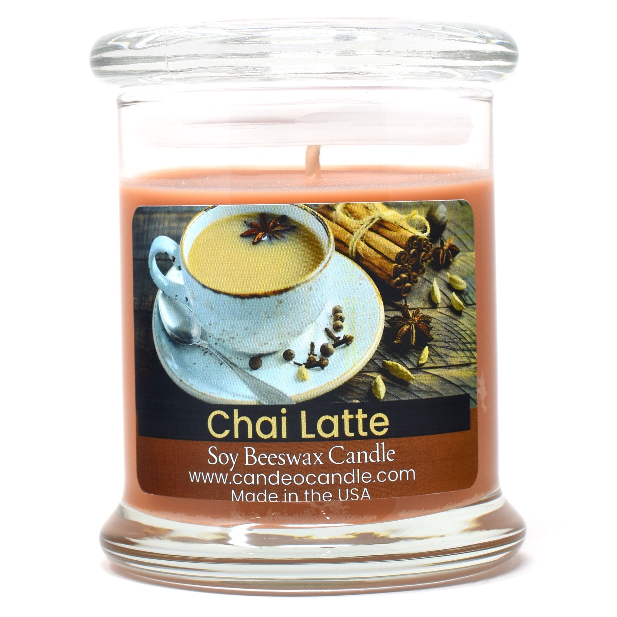 Chai Latte, 9oz Soy Candle Jar - Candeo Candle