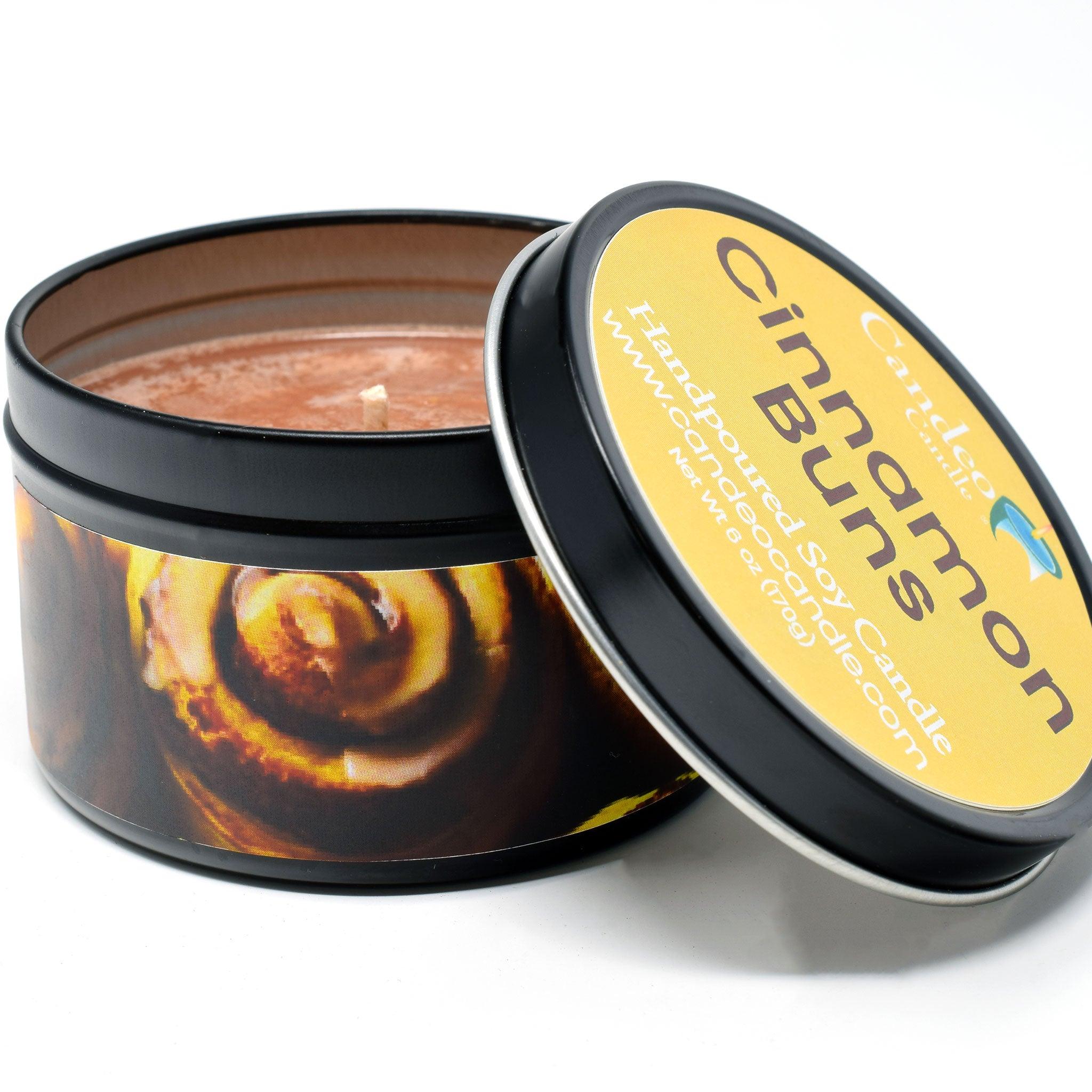 Cinnamon Buns, 6oz Soy Candle Tin - Candeo Candle