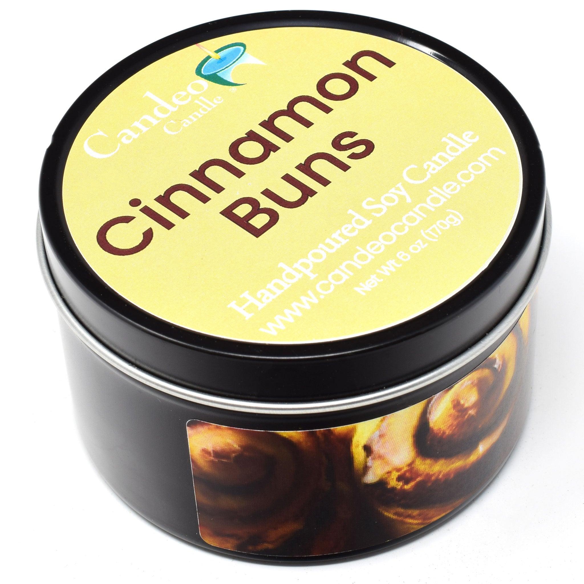 Cinnamon Buns, 6oz Soy Candle Tin - Candeo Candle