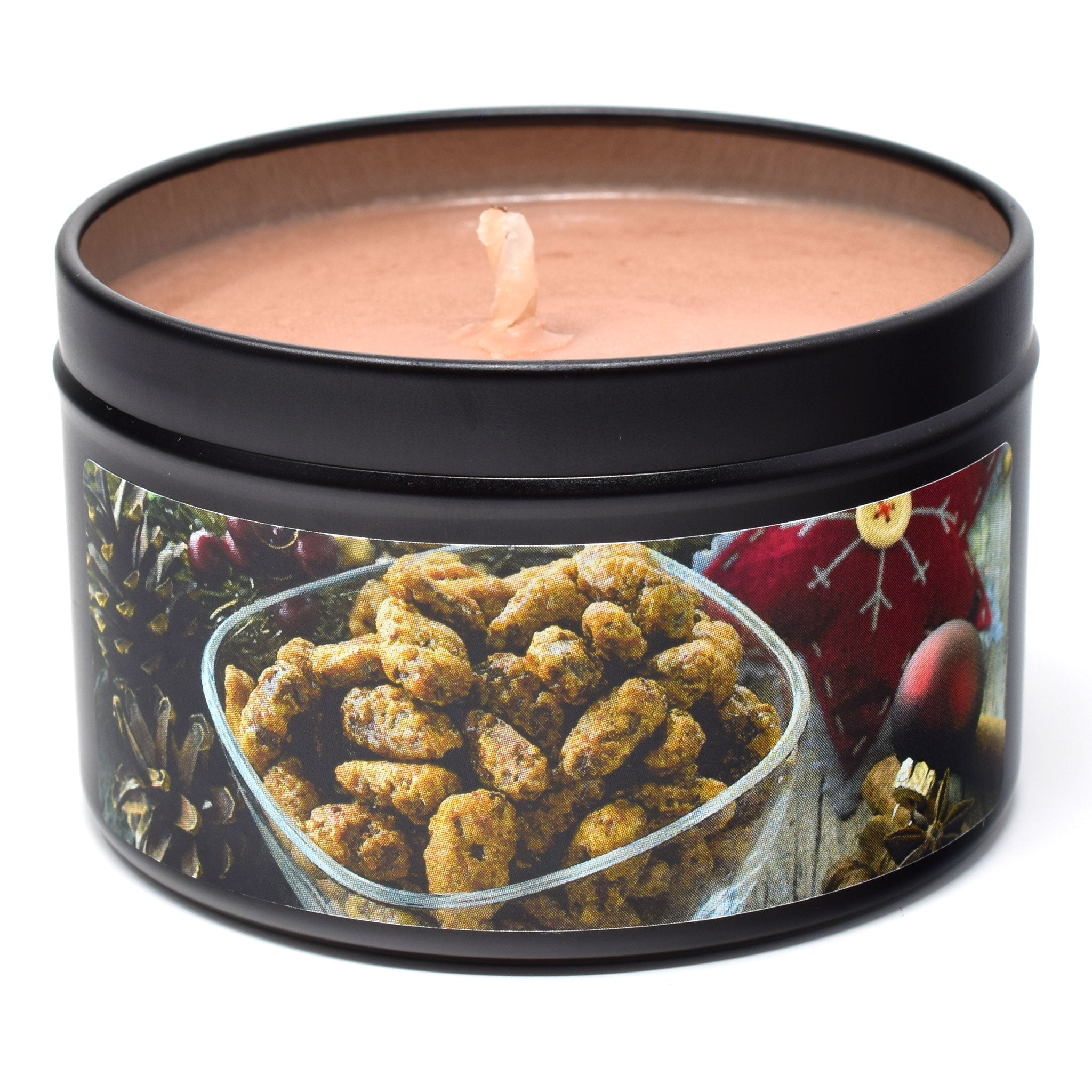Cinnamon Glazed Almonds, 6oz Soy Candle Tin - Candeo Candle