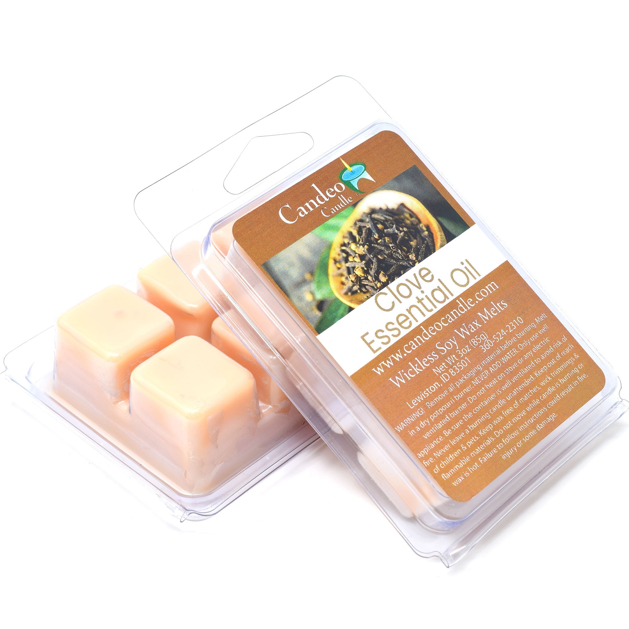 Clove Essential Oil, Soy Melt Cubes, 2-Pack - Candeo Candle