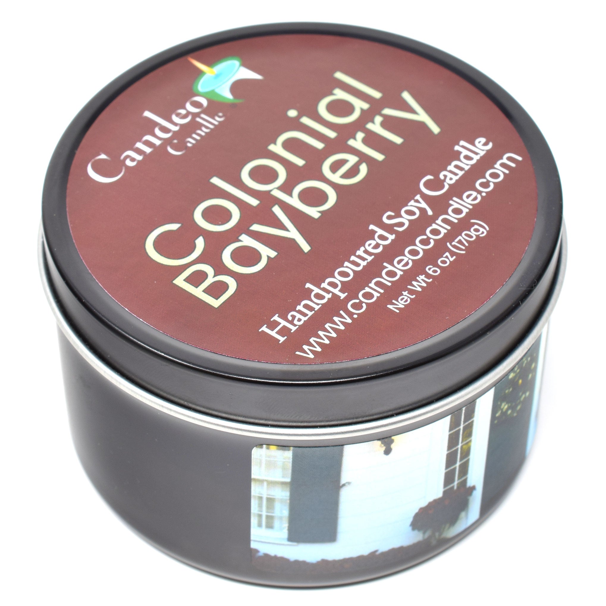 Colonial Bayberry, 6oz Soy Candle Tin - Candeo Candle