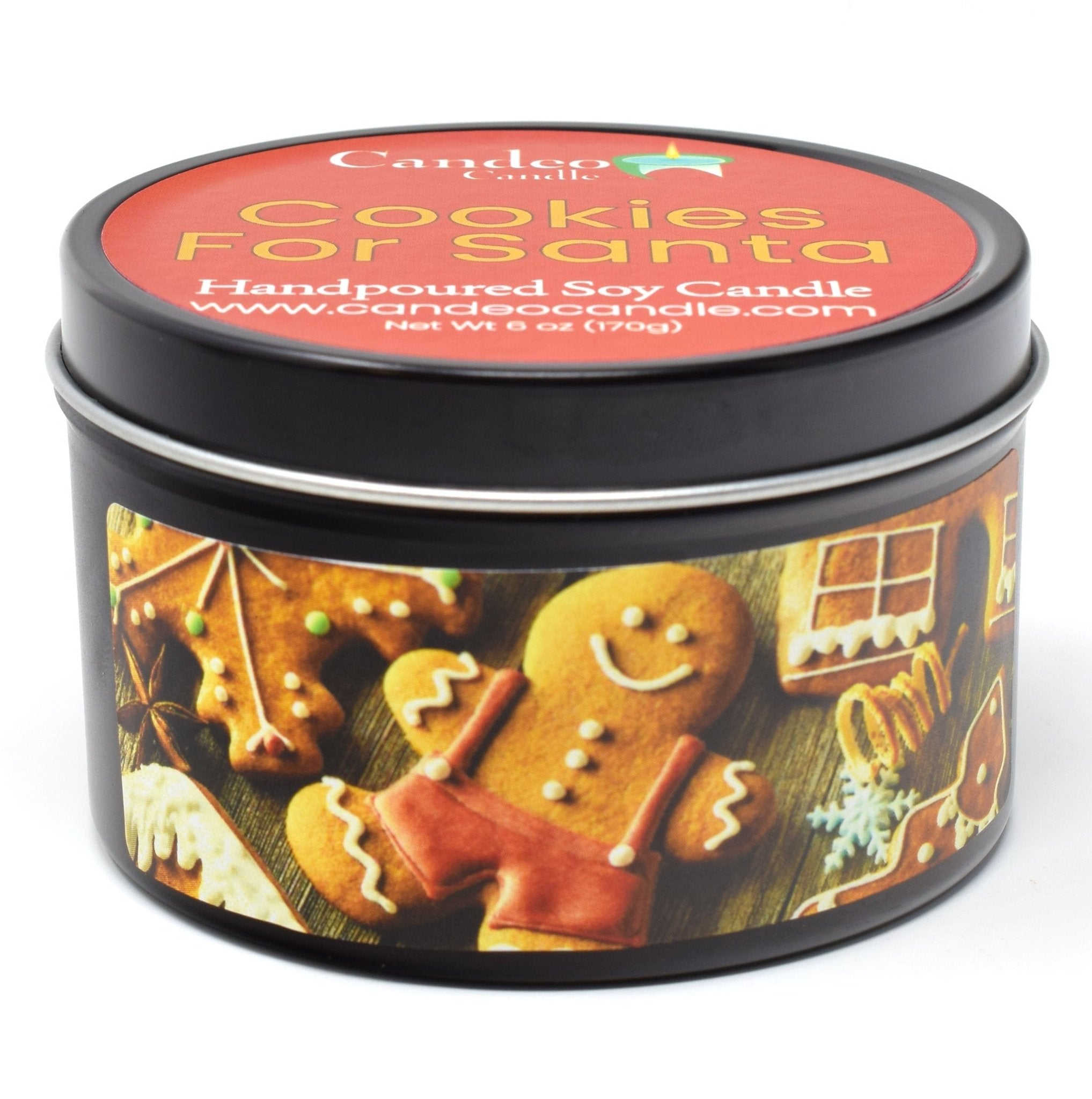 Cookies for Santa, 6oz Soy Candle Tin - Candeo Candle