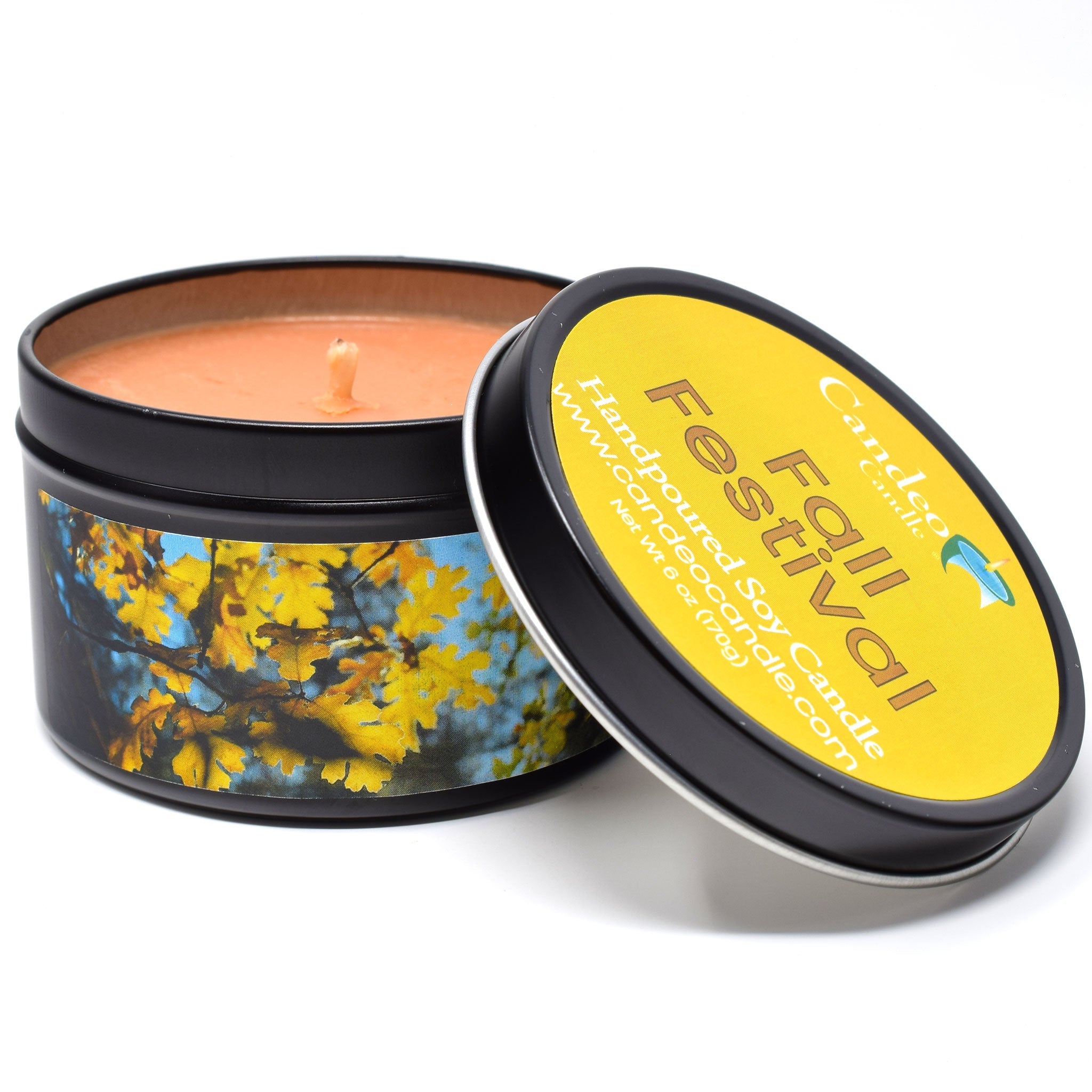Fall Festival, 6oz Soy Candle Tin - Candeo Candle