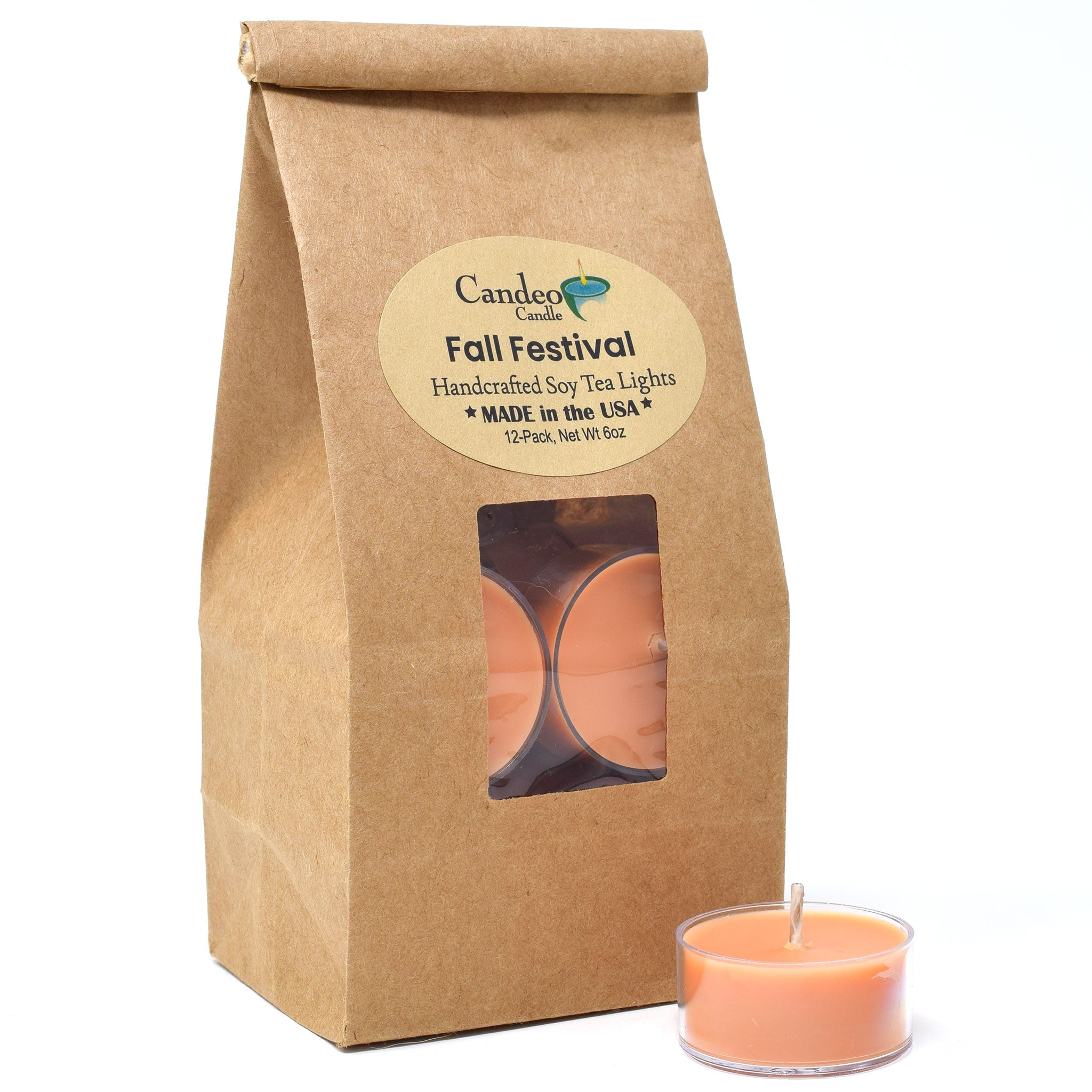 Fall Festival, Soy Tea Light 12-Pack - Candeo Candle