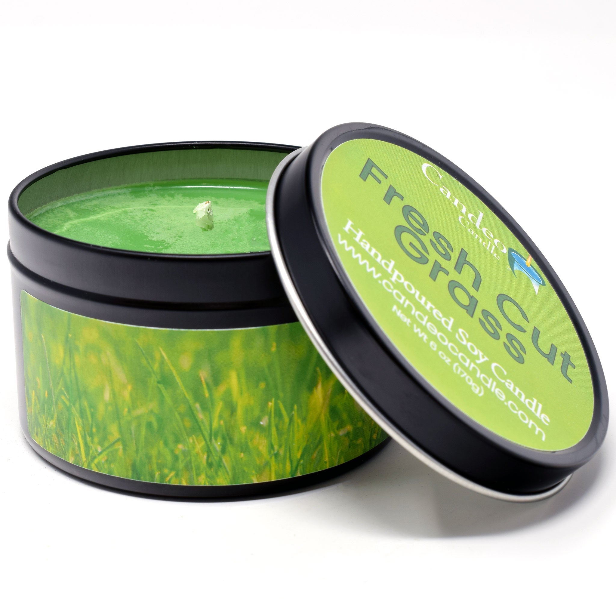 Fresh Cut Grass, 6oz Soy Candle Tin - Candeo Candle