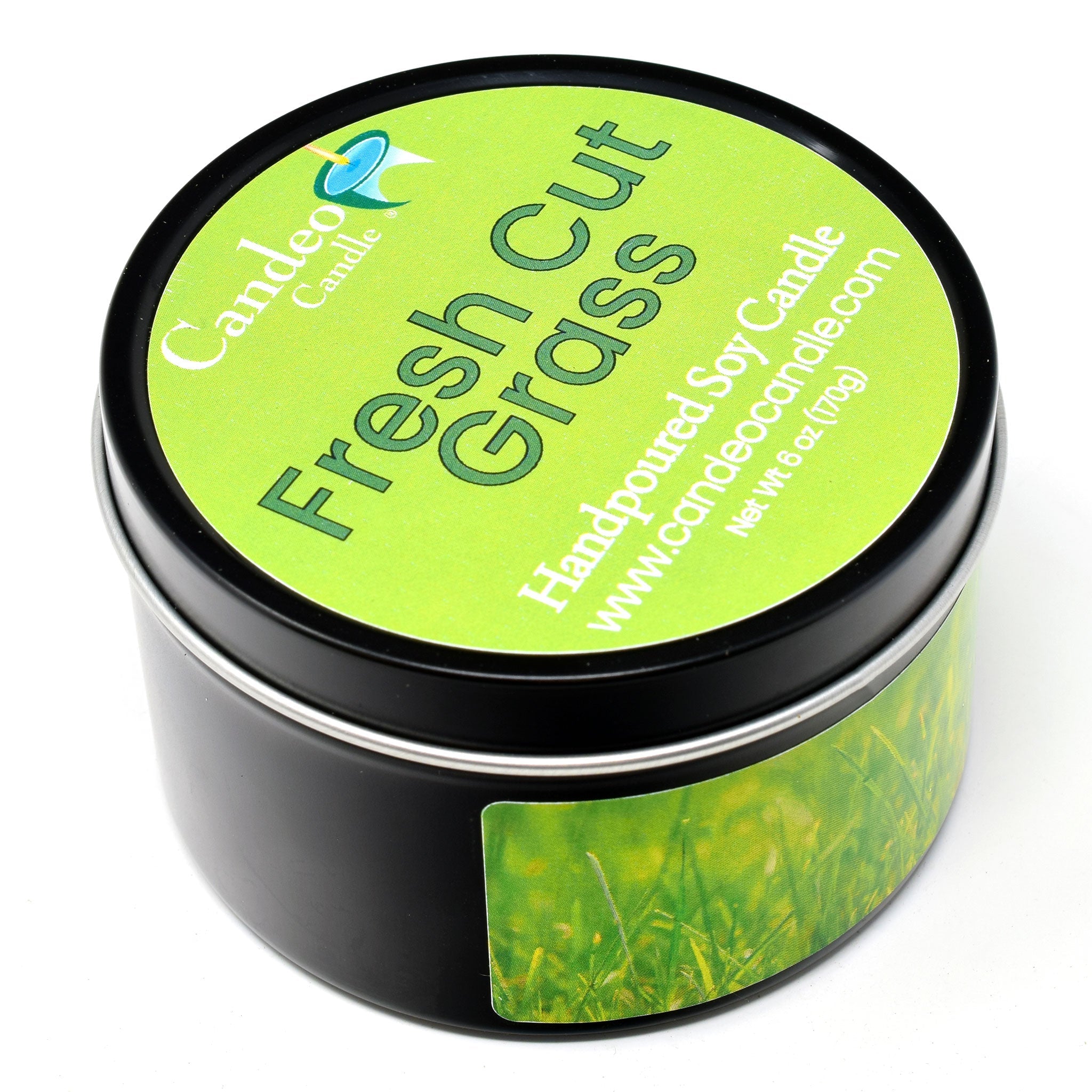 Fresh Cut Grass, 6oz Soy Candle Tin - Candeo Candle