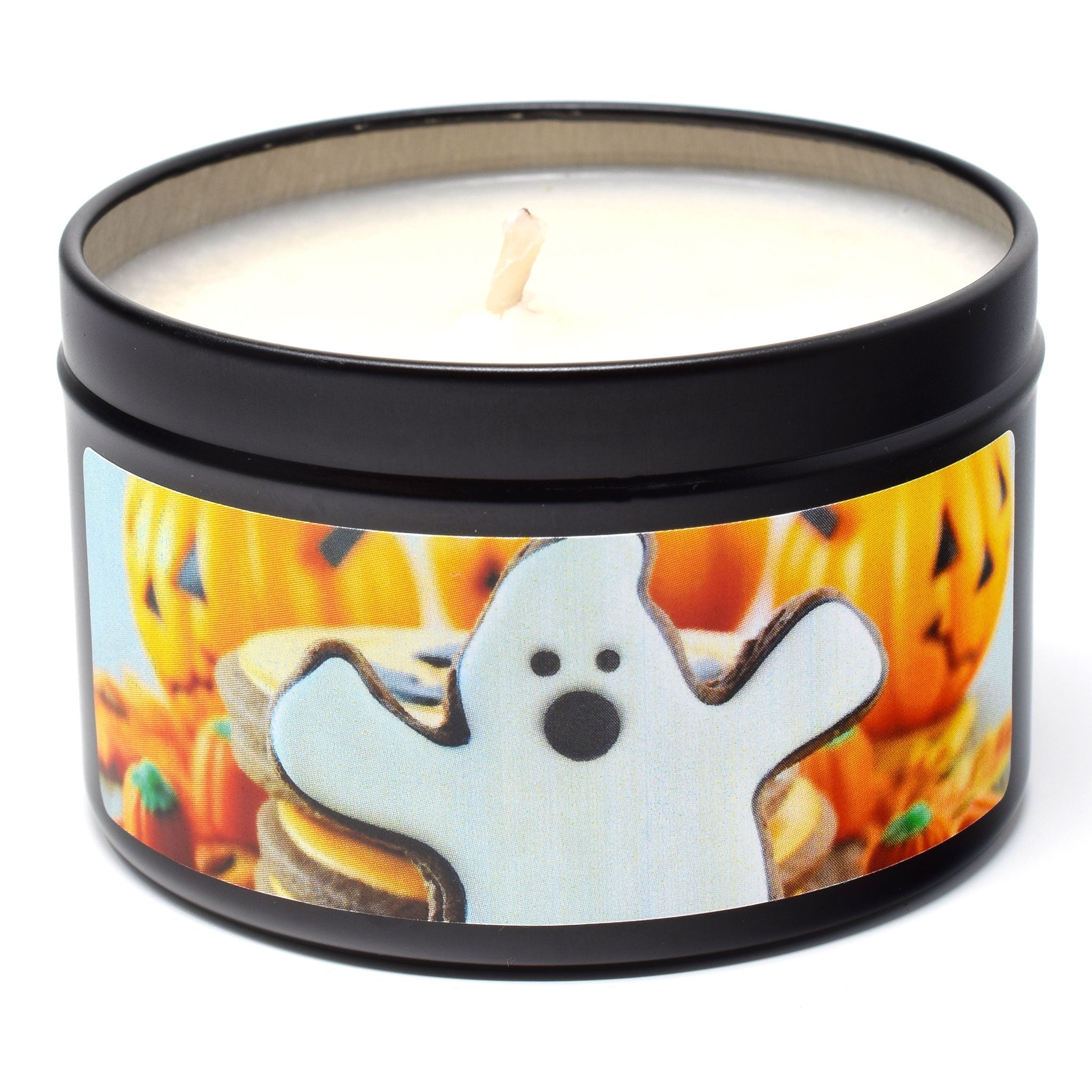 Ghostly Caramel Crunch, 6oz Soy Candle Tin - Candeo Candle