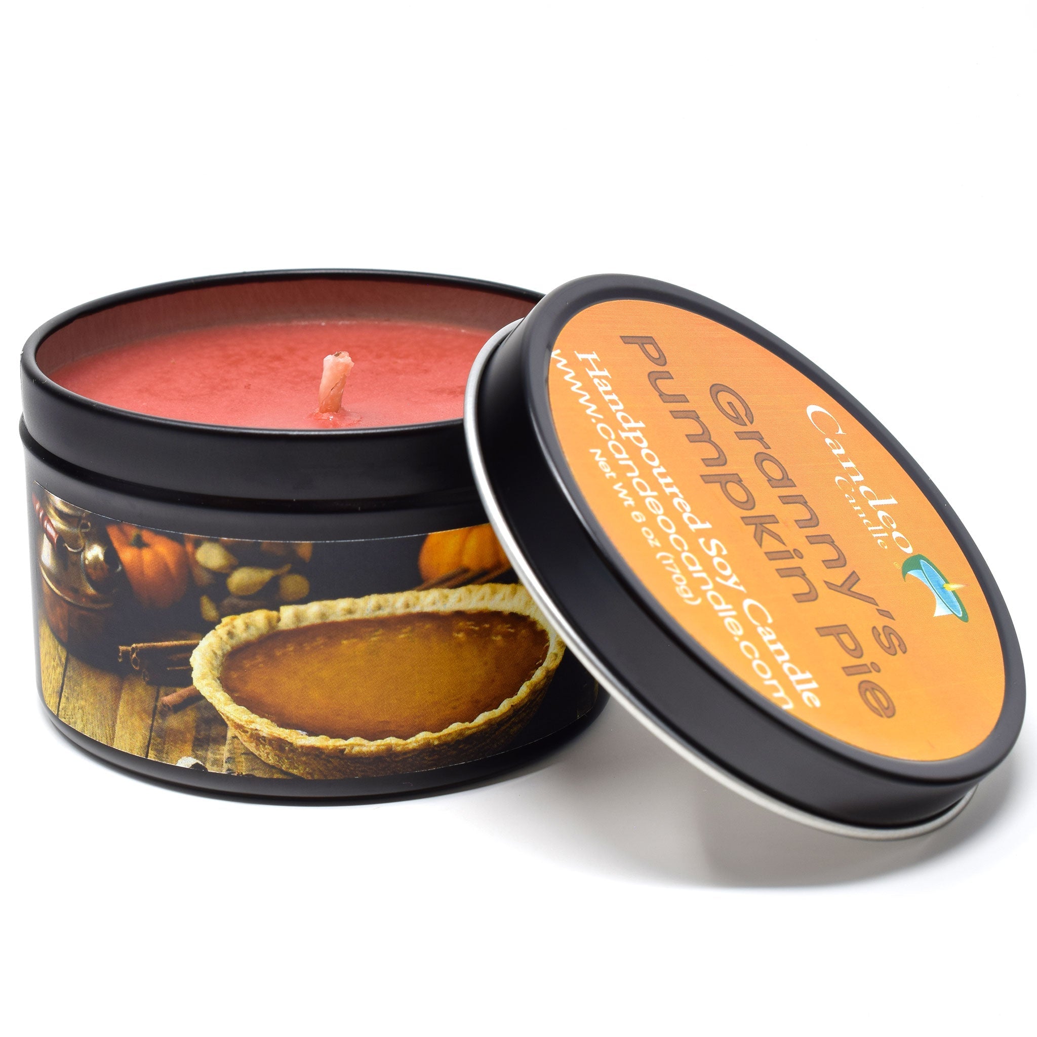 Granny's Pumpkin Pie, 6oz Soy Candle Tin - Candeo Candle