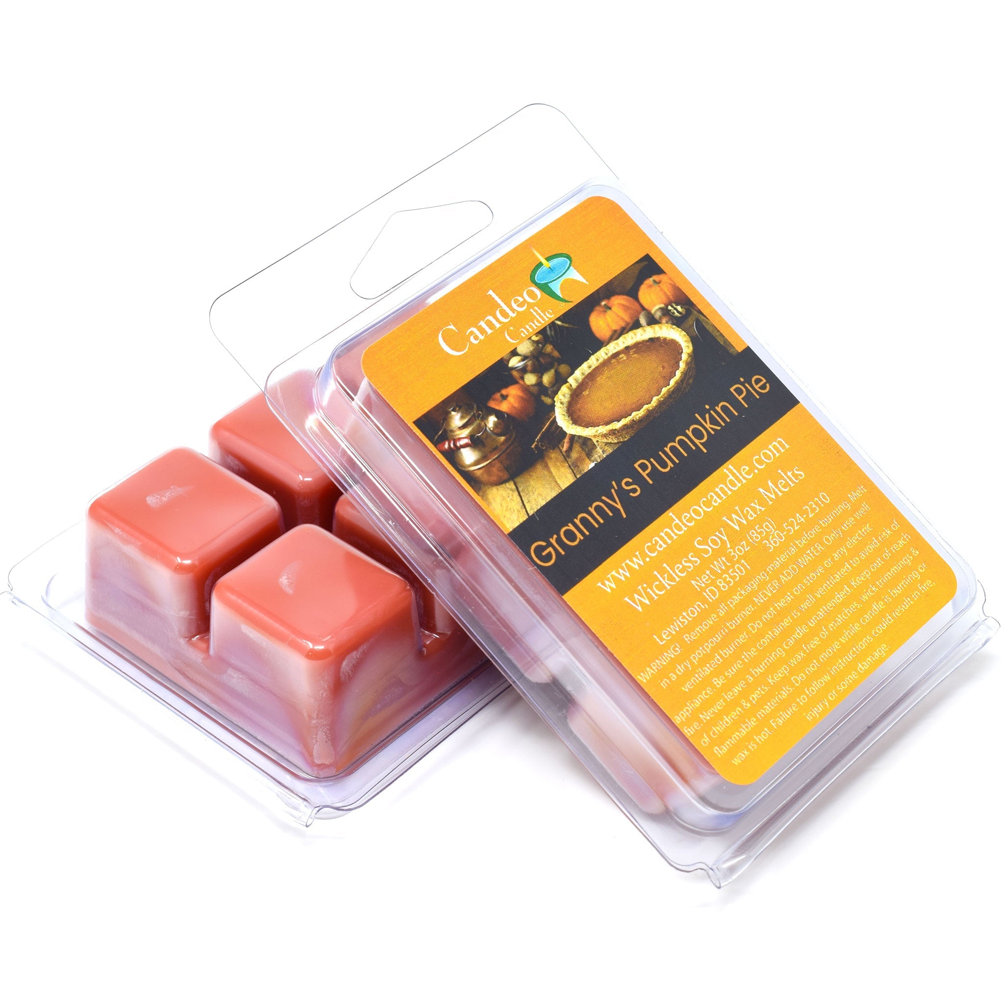 Granny's Pumpkin Pie, Soy Melt Cubes, 2-Pack - Candeo Candle