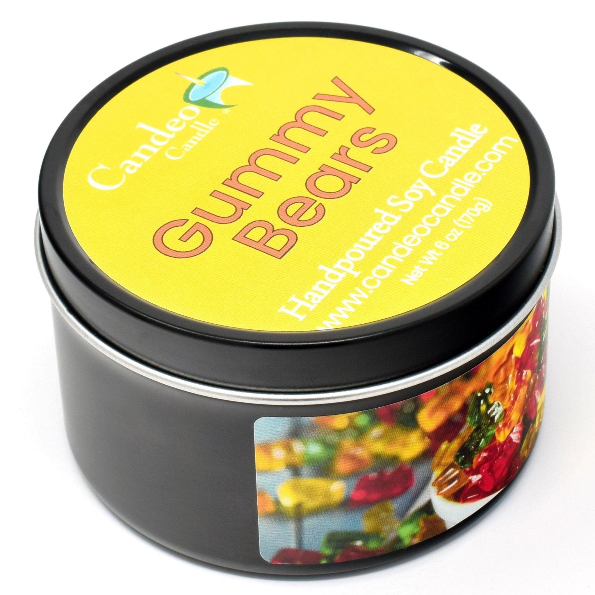 Gummy Bears, 6oz Soy Candle Tin - Candeo Candle