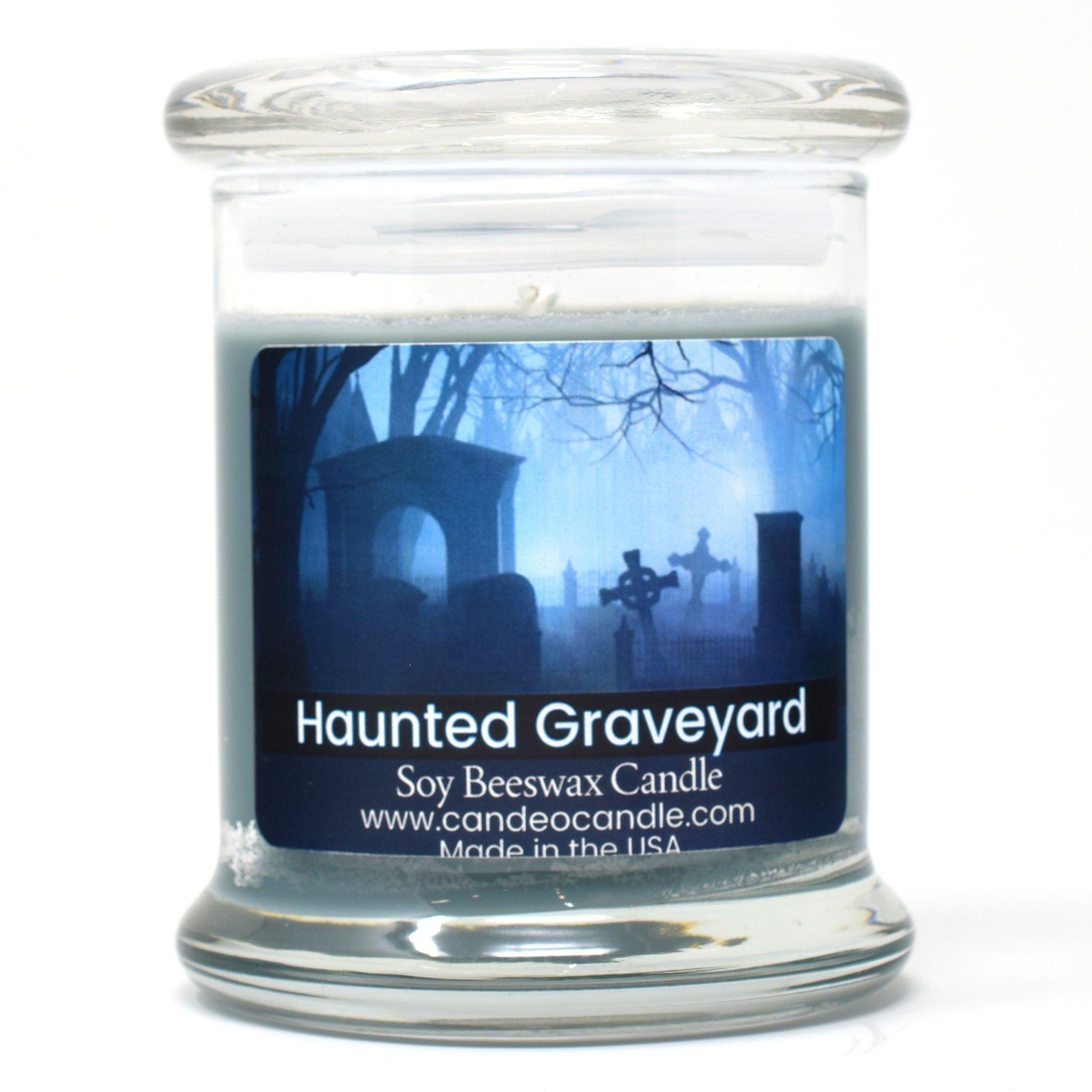 Haunted Graveyard, 9oz Soy Candle Jar - Candeo Candle