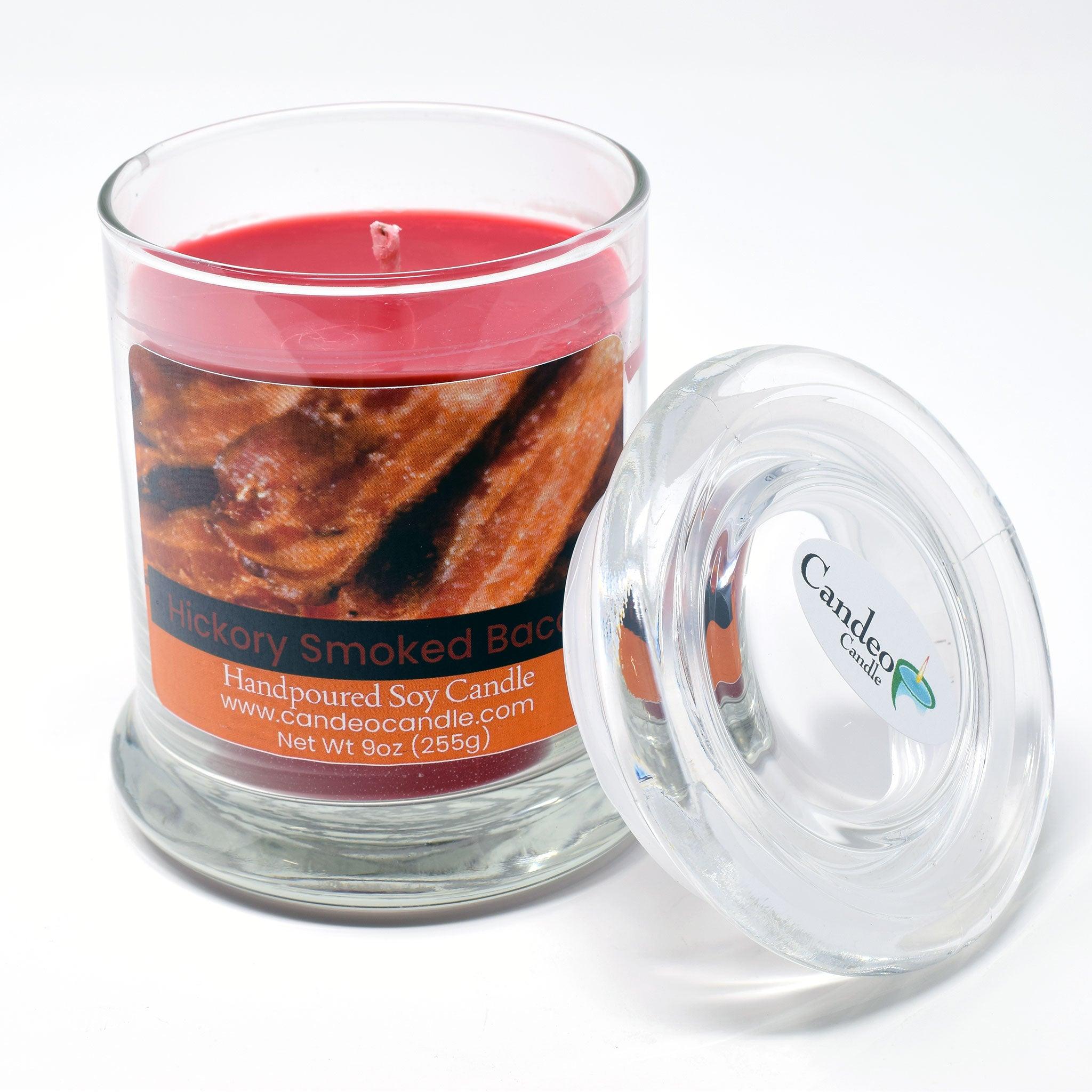 Hickory Smoked Bacon, 9oz Soy Candle Jar - Candeo Candle
