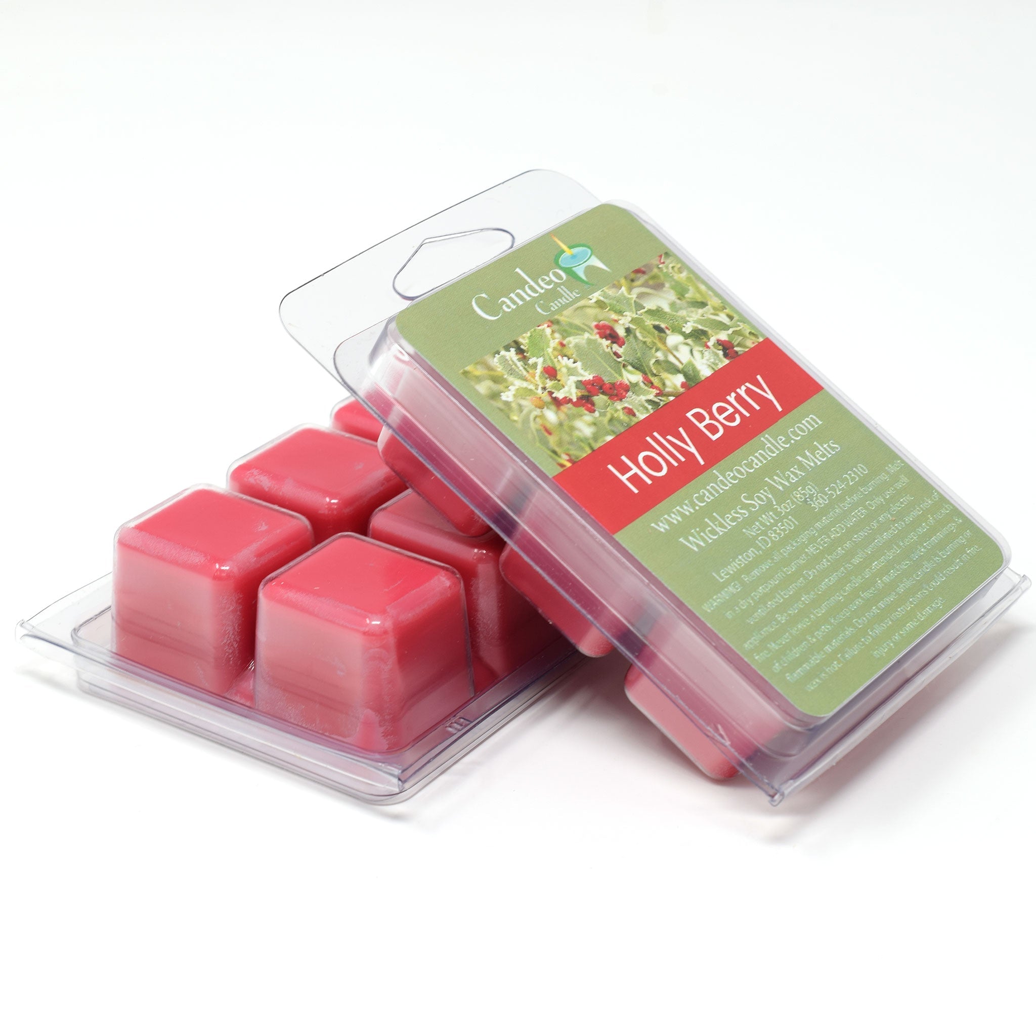 Holly Berry, Soy Melt Cubes, 2-Pack - Candeo Candle