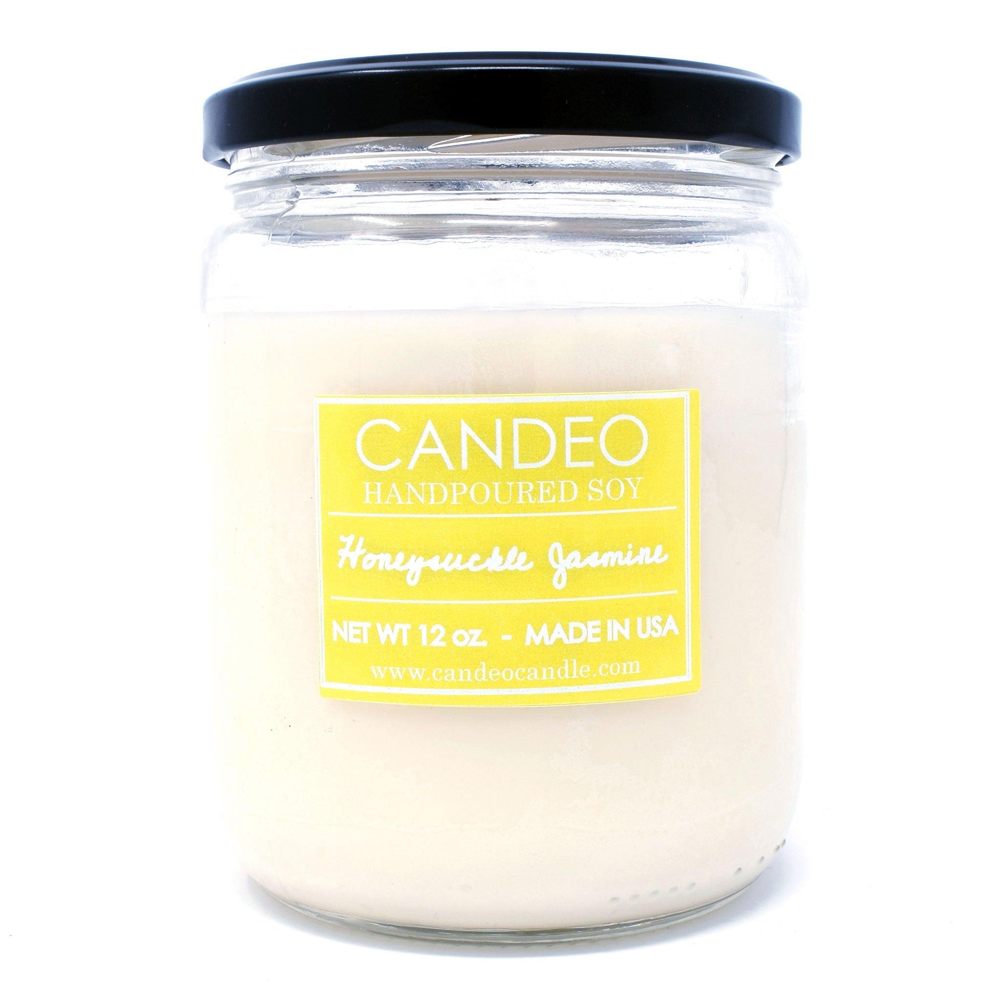 Honeysuckle Jasmine, 14oz Soy Candle Jar - Candeo Candle