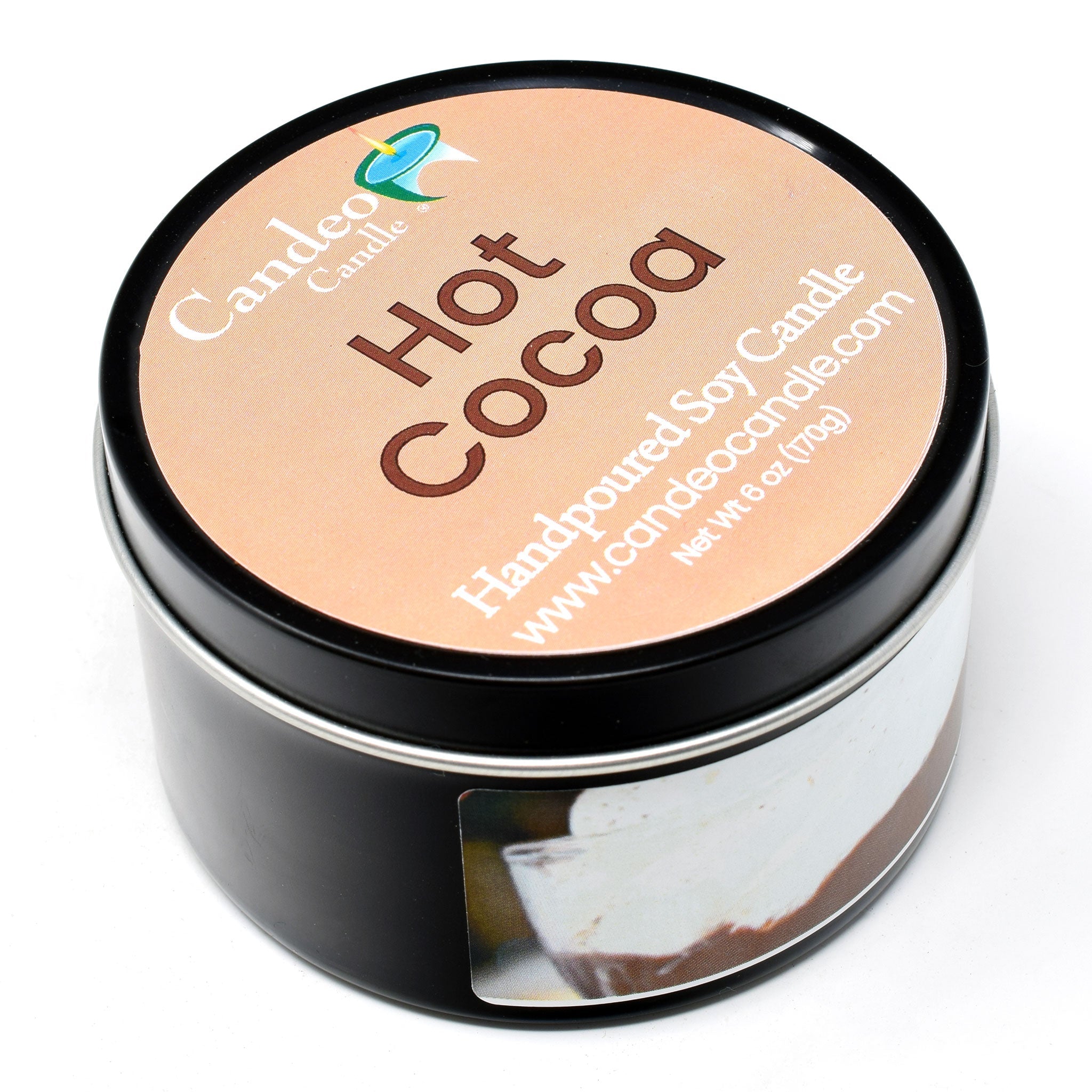 Hot Cocoa, 6oz Soy Candle Tin - Candeo Candle