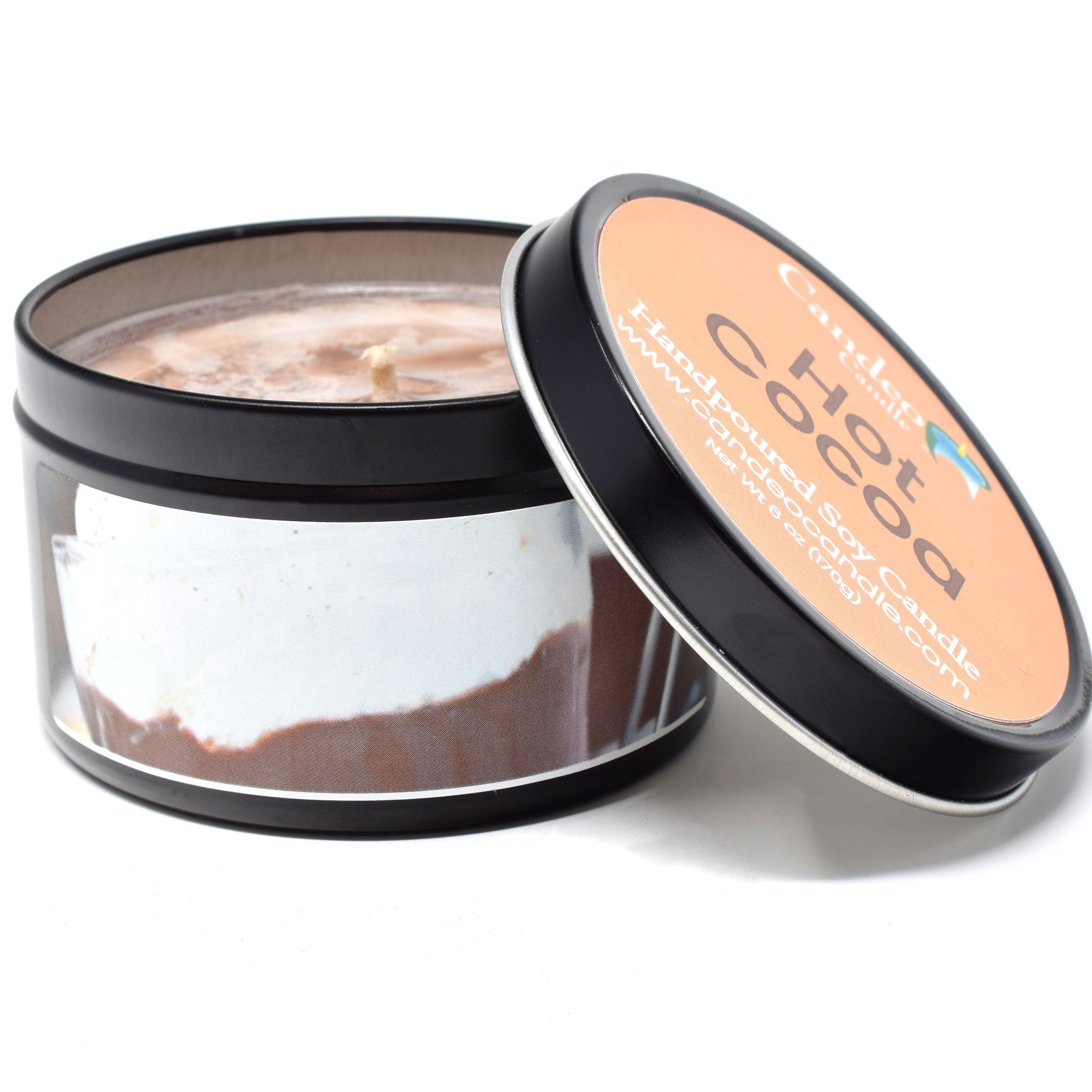 Hot Cocoa, 6oz Soy Candle Tin - Candeo Candle