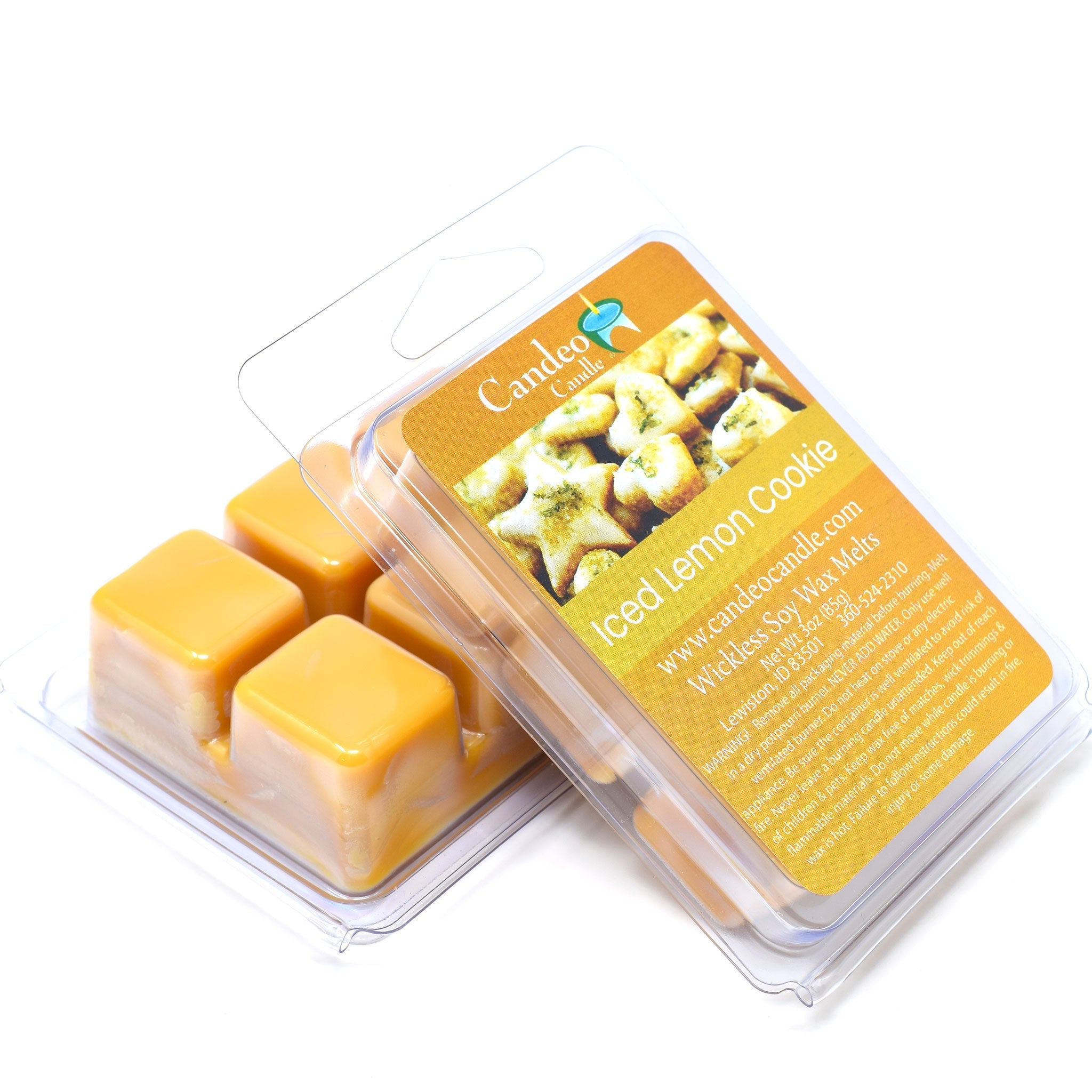 Iced Lemon Cookie, Soy Melt Cubes, 2-Pack - Candeo Candle