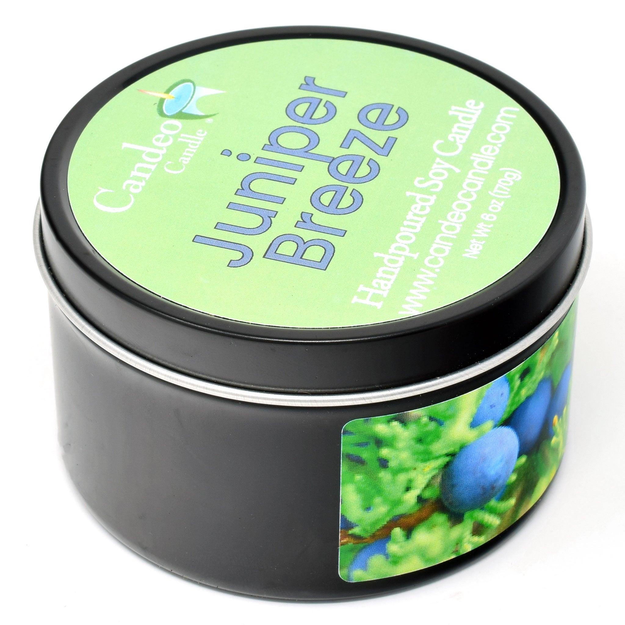 Juniper Breeze, 6oz Soy Candle Tin - Candeo Candle