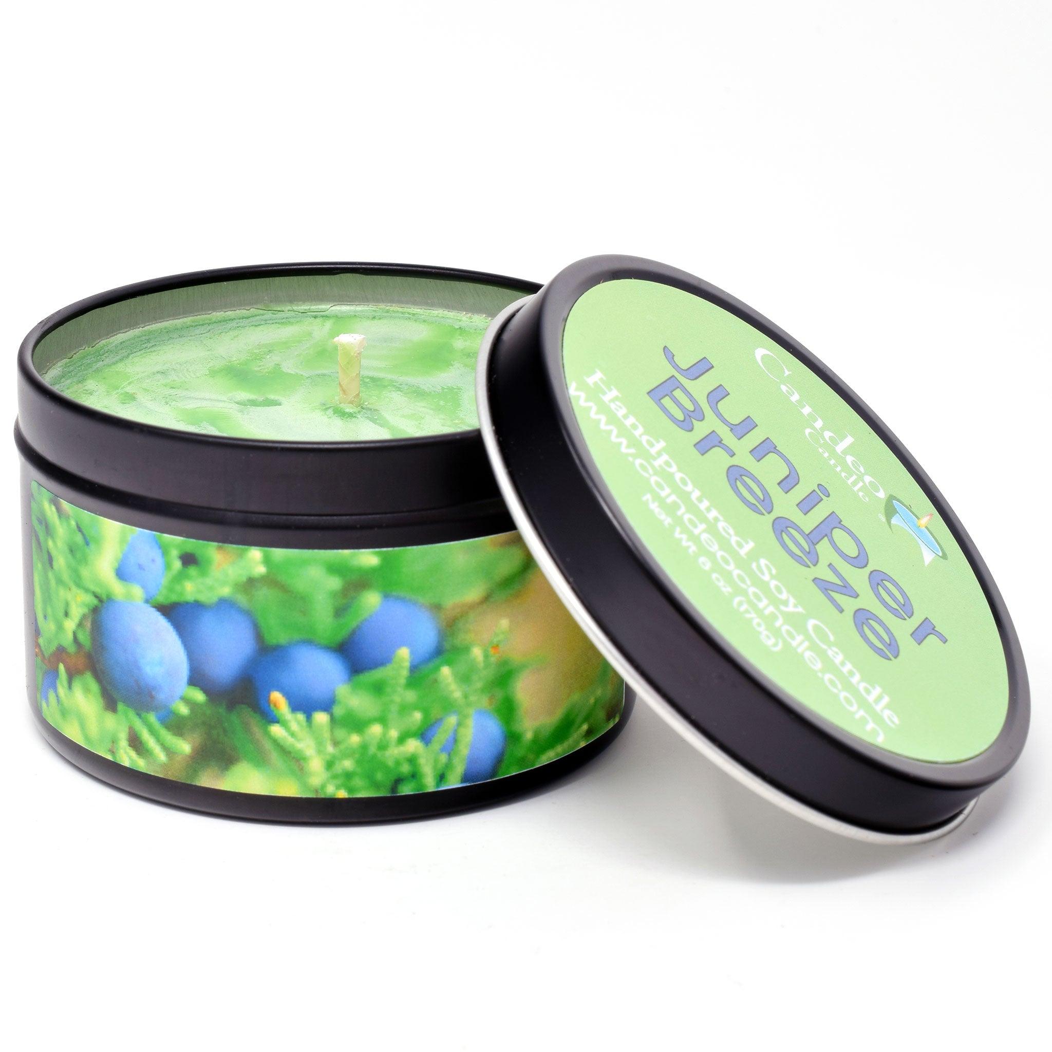 Juniper Breeze, 6oz Soy Candle Tin - Candeo Candle