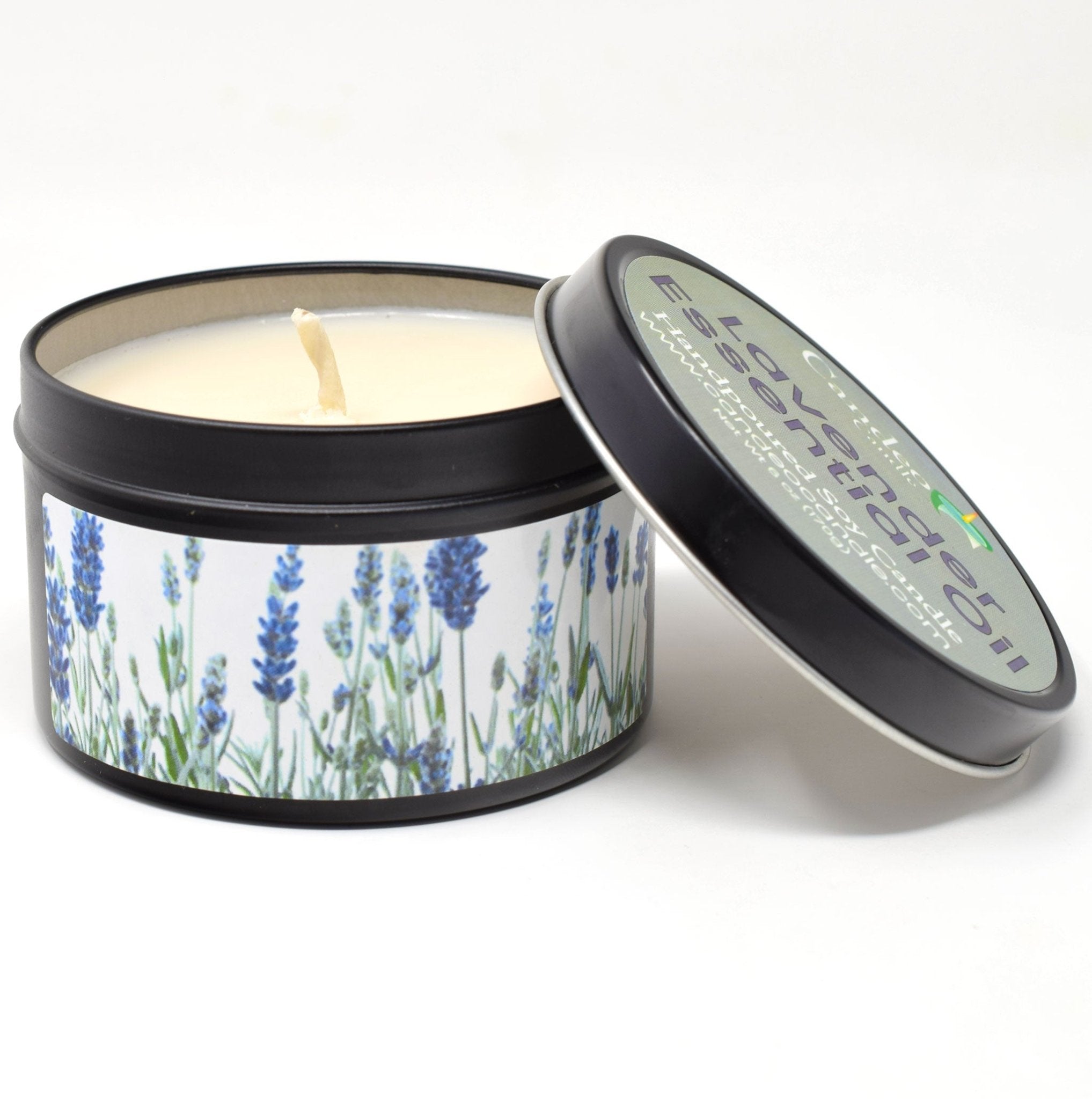 Lavender Essential Oil, 6oz Soy Candle Tin - Candeo Candle